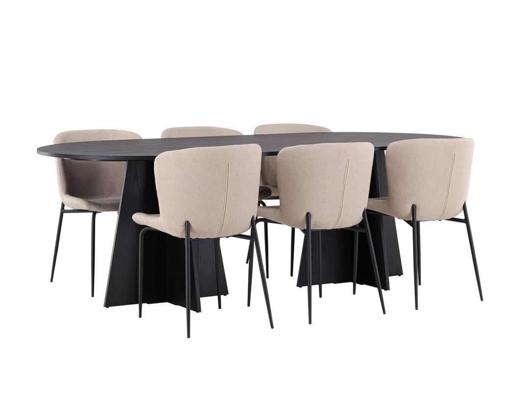 Salle à manger complète Dallas 5052 (Beige)