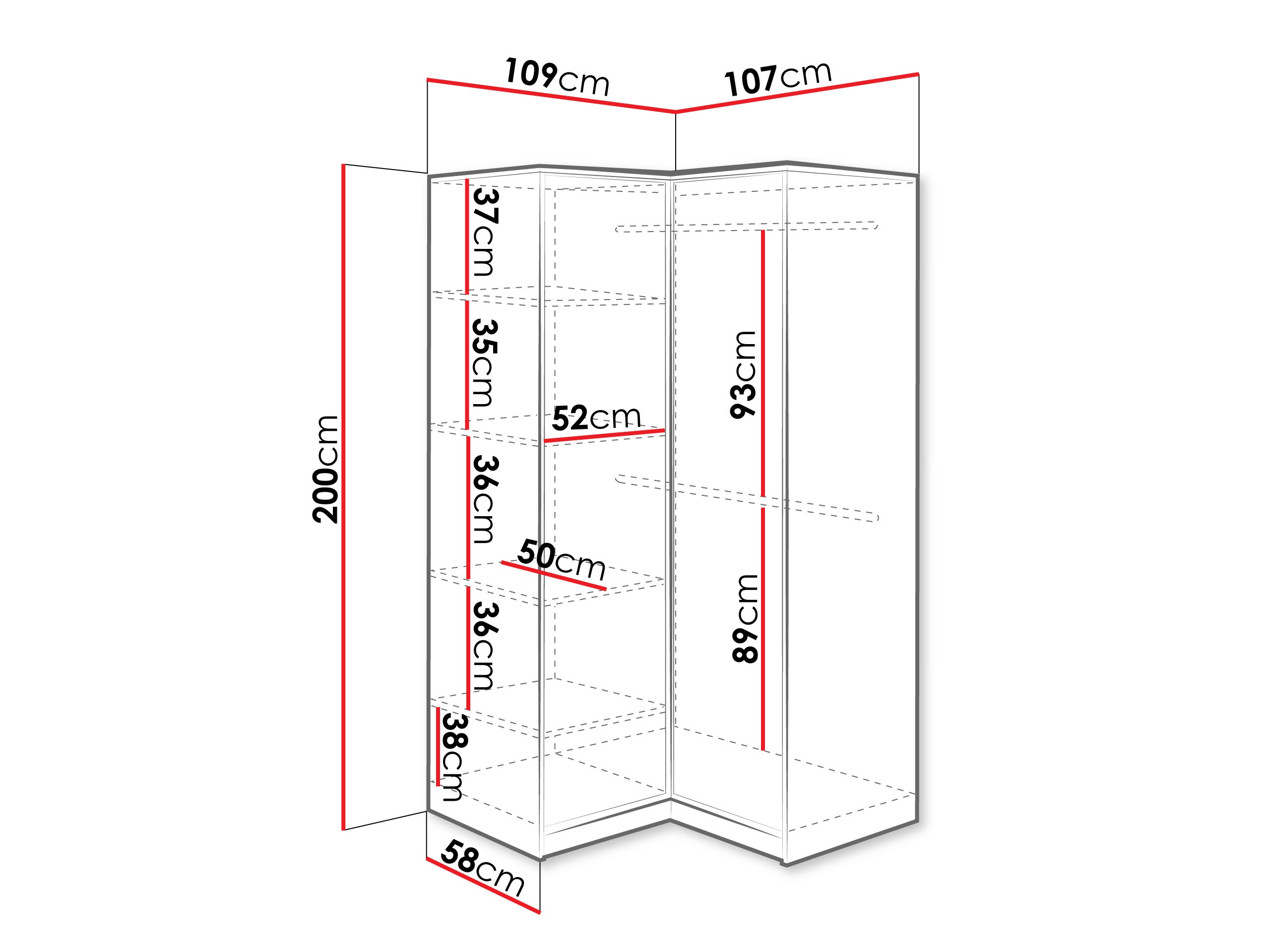 Armoire d'angle Dortivu 161