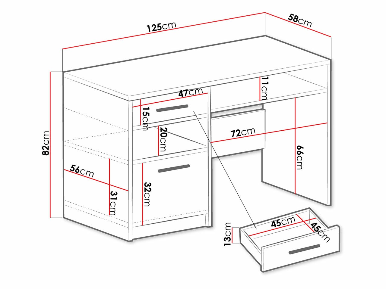 Bureau Dortivu (Graphite)