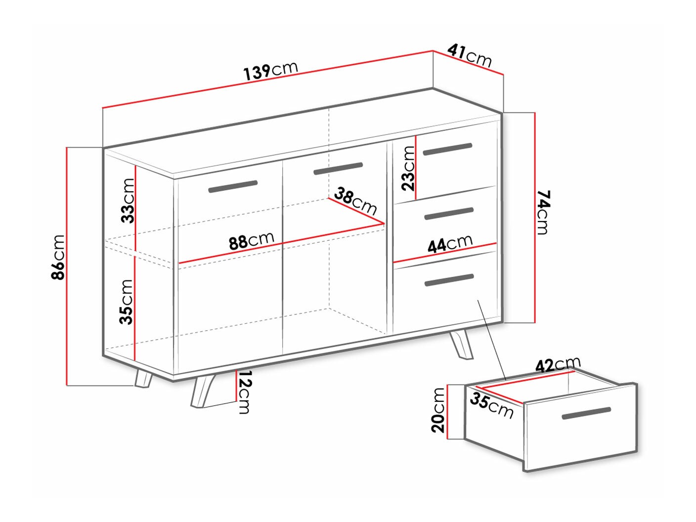 Commode Dortivu (Blanc)