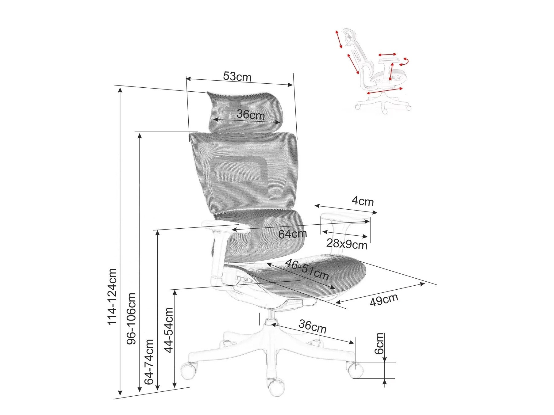Chaise de bureau Detroit 931 (Noir)