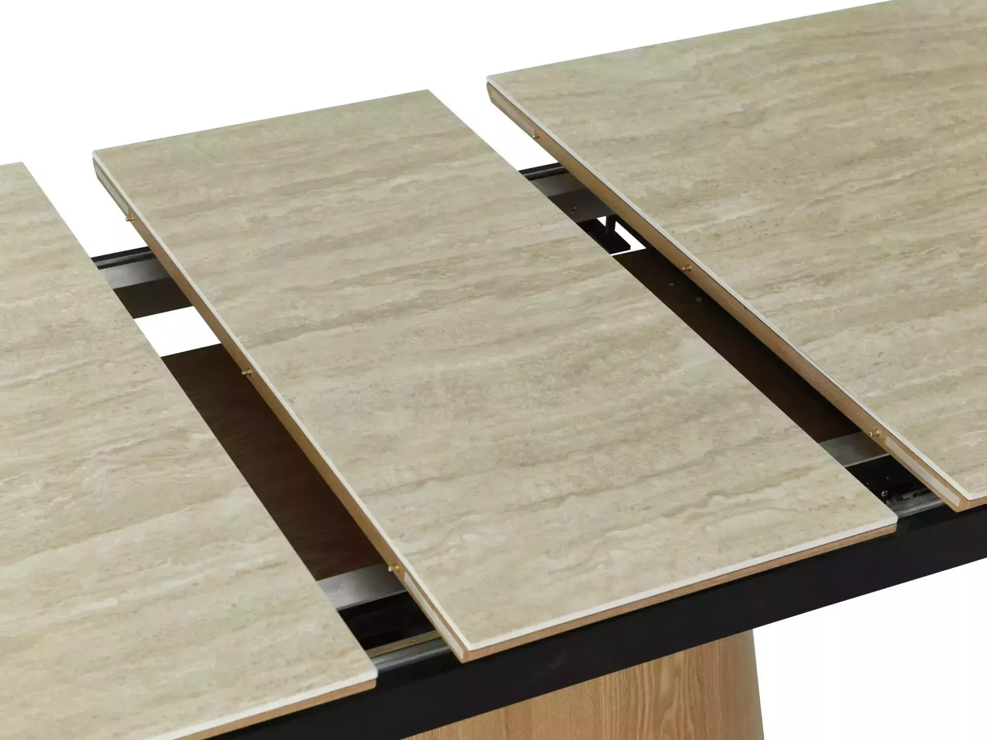 Table Detroit 932 (Travertin clair + Chêne)
