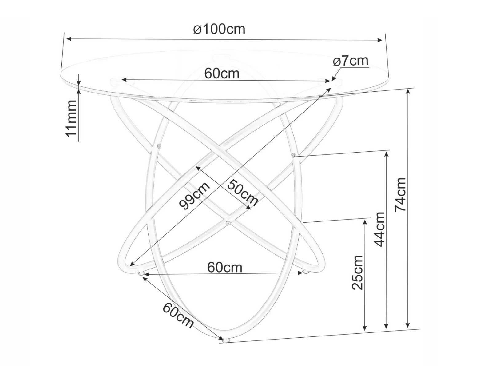 Table Detroit 933 (Noir)