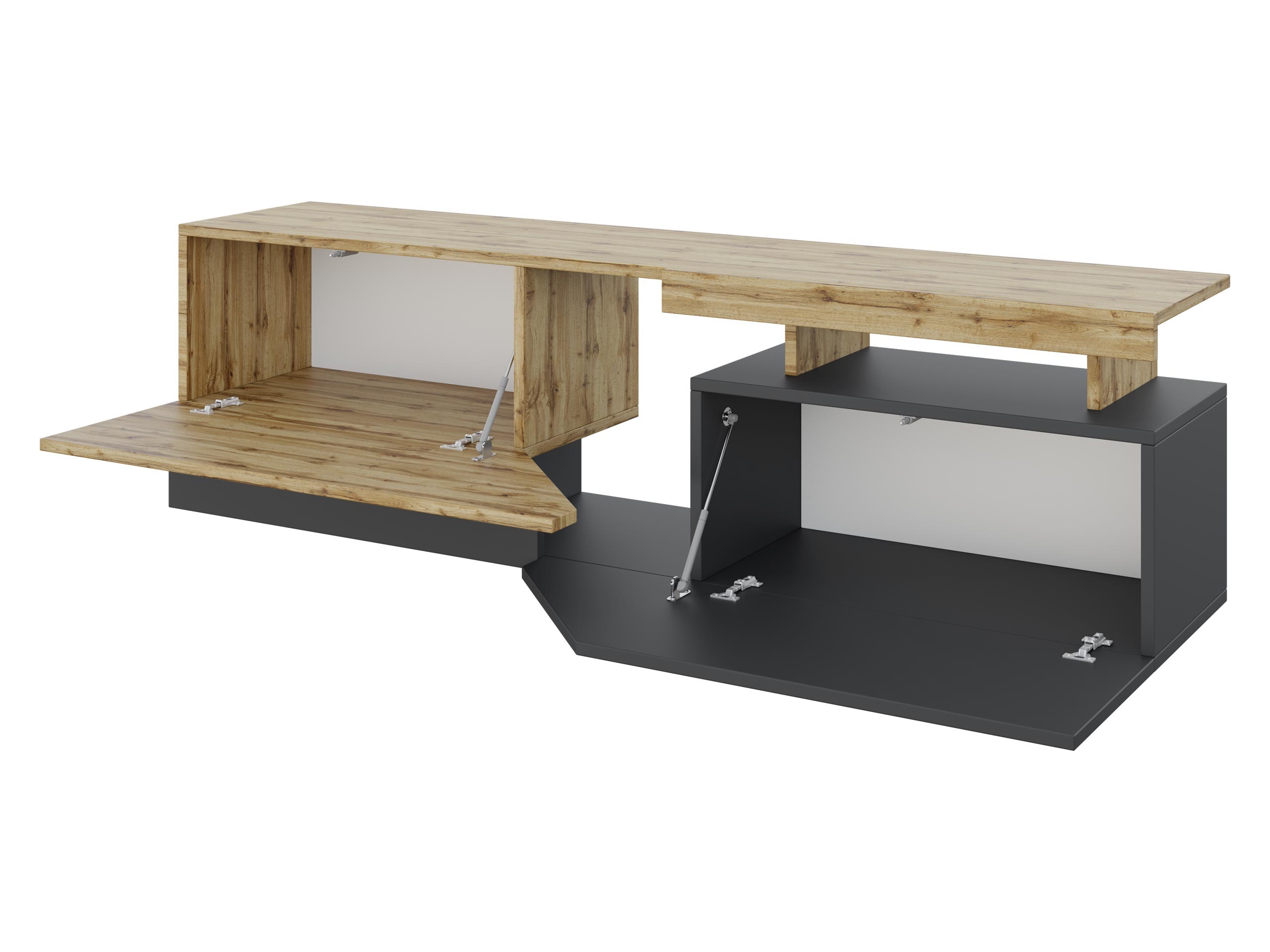 Meuble TV Comfivo Daldune (Anthracite + Chêne wotan)
