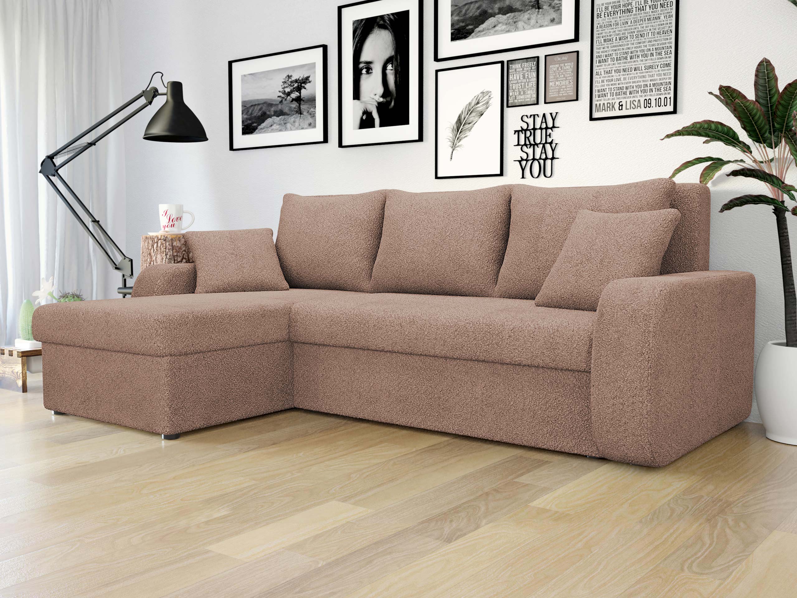 Canapé d'angle Comfivo Melissa (Coral 45)