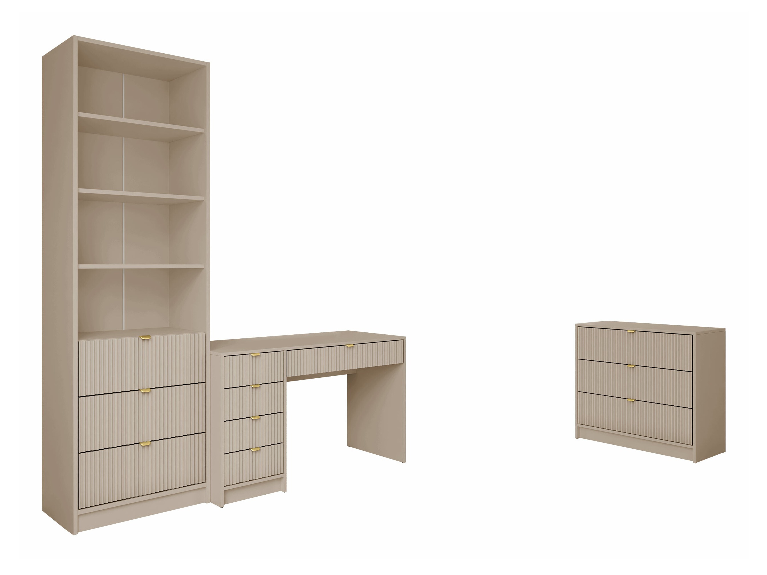 Ensemble de bureau à domicile Comfivo Larmire 120 (Beige)