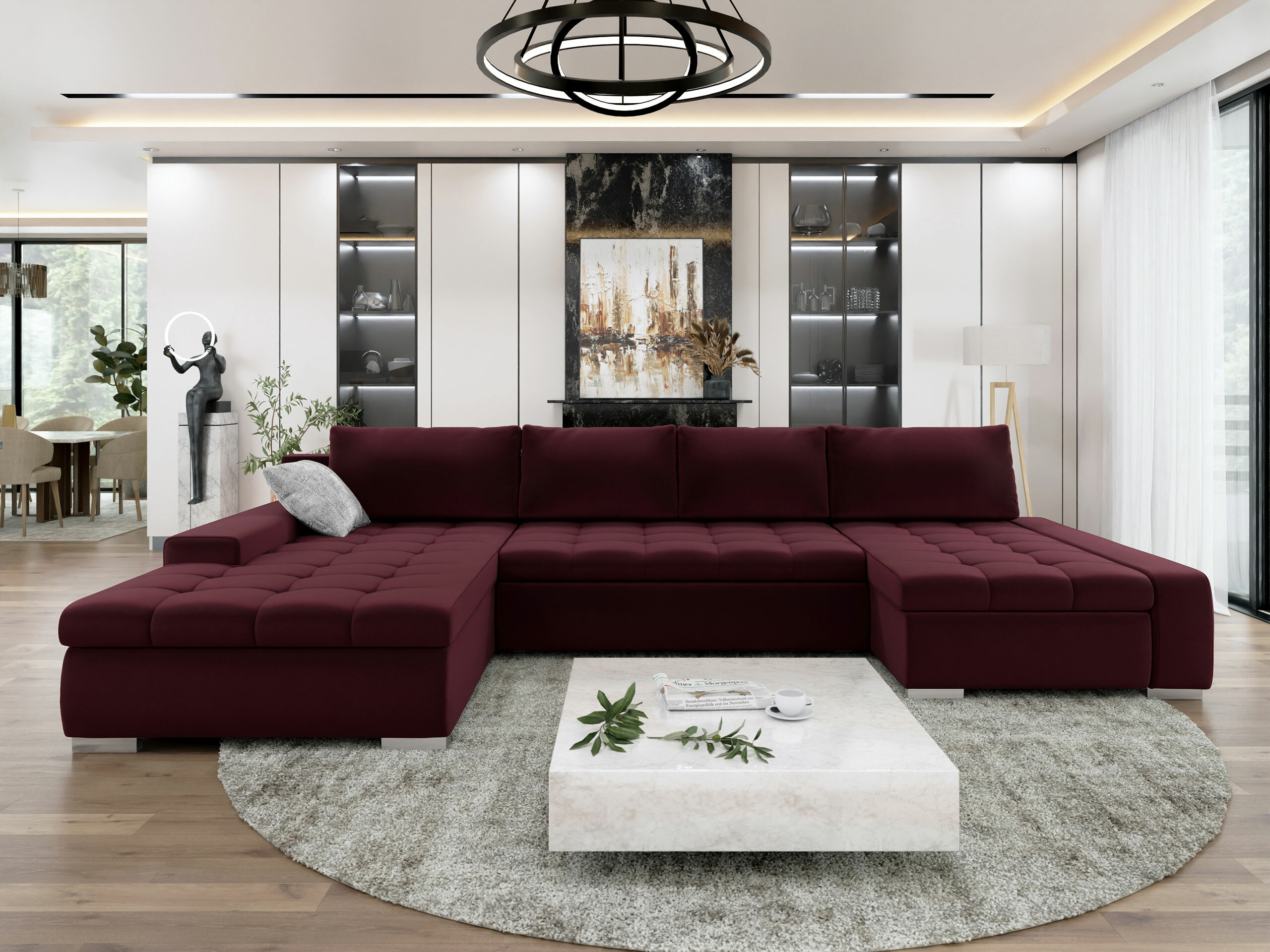 Canapé d'angle Comfivo Oliva I (Venus Velvet 2932 + Miu 2059)