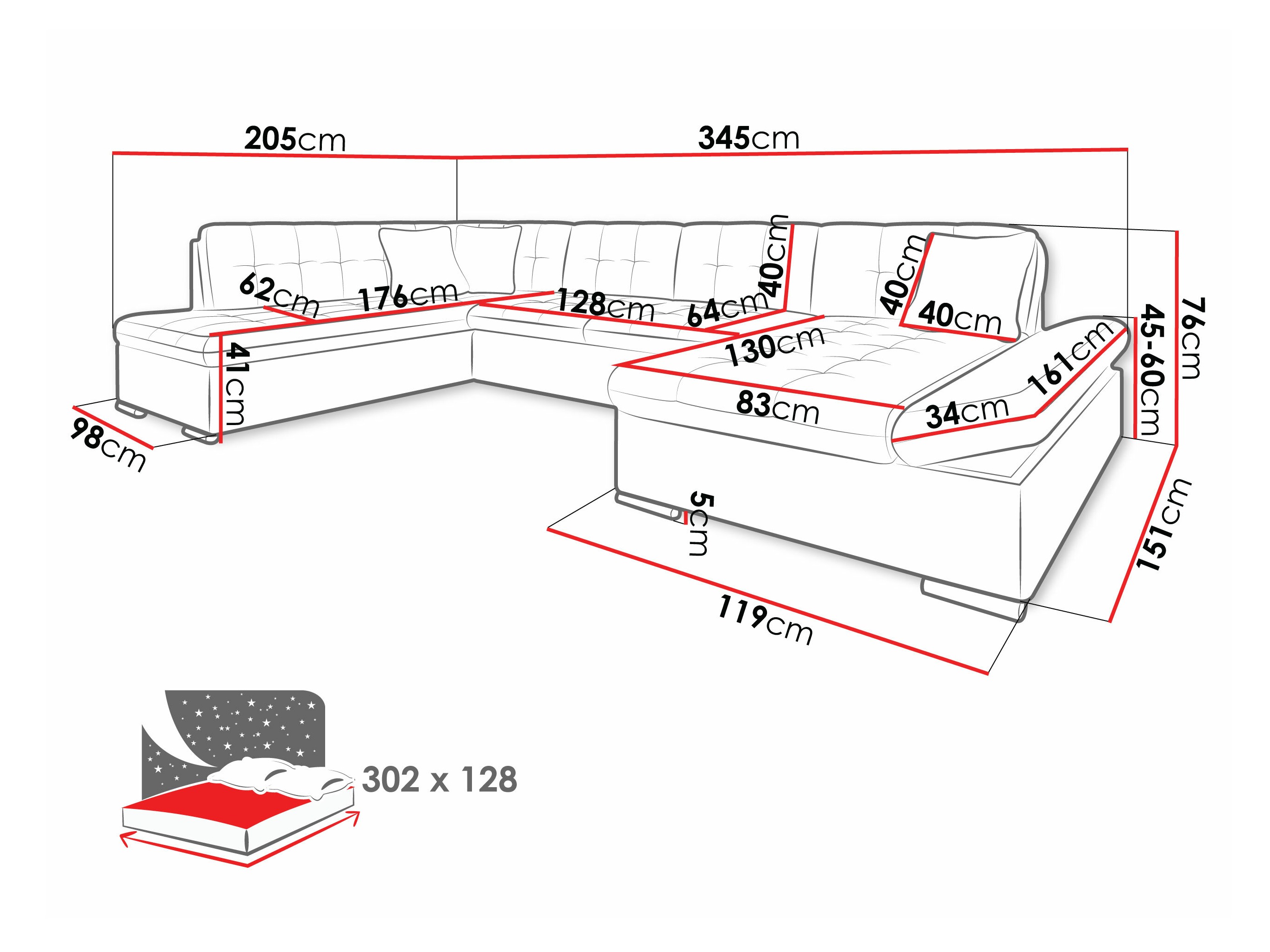 Canapé d'angle Comfivo 173 (Venus Velvet 2918 + Magic Velet 2258)