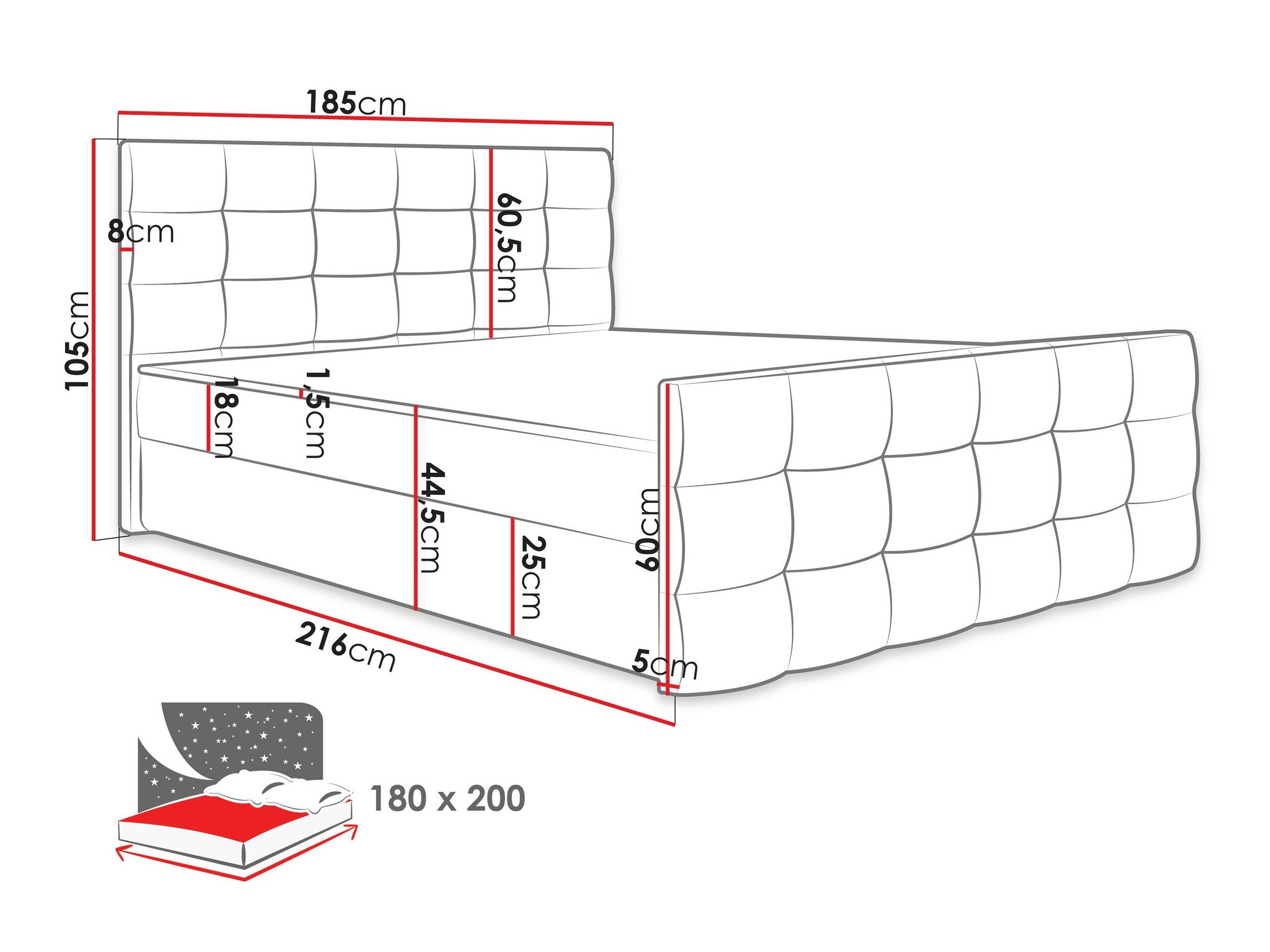 Lit boxspring Memphis 113 (Rico 20)