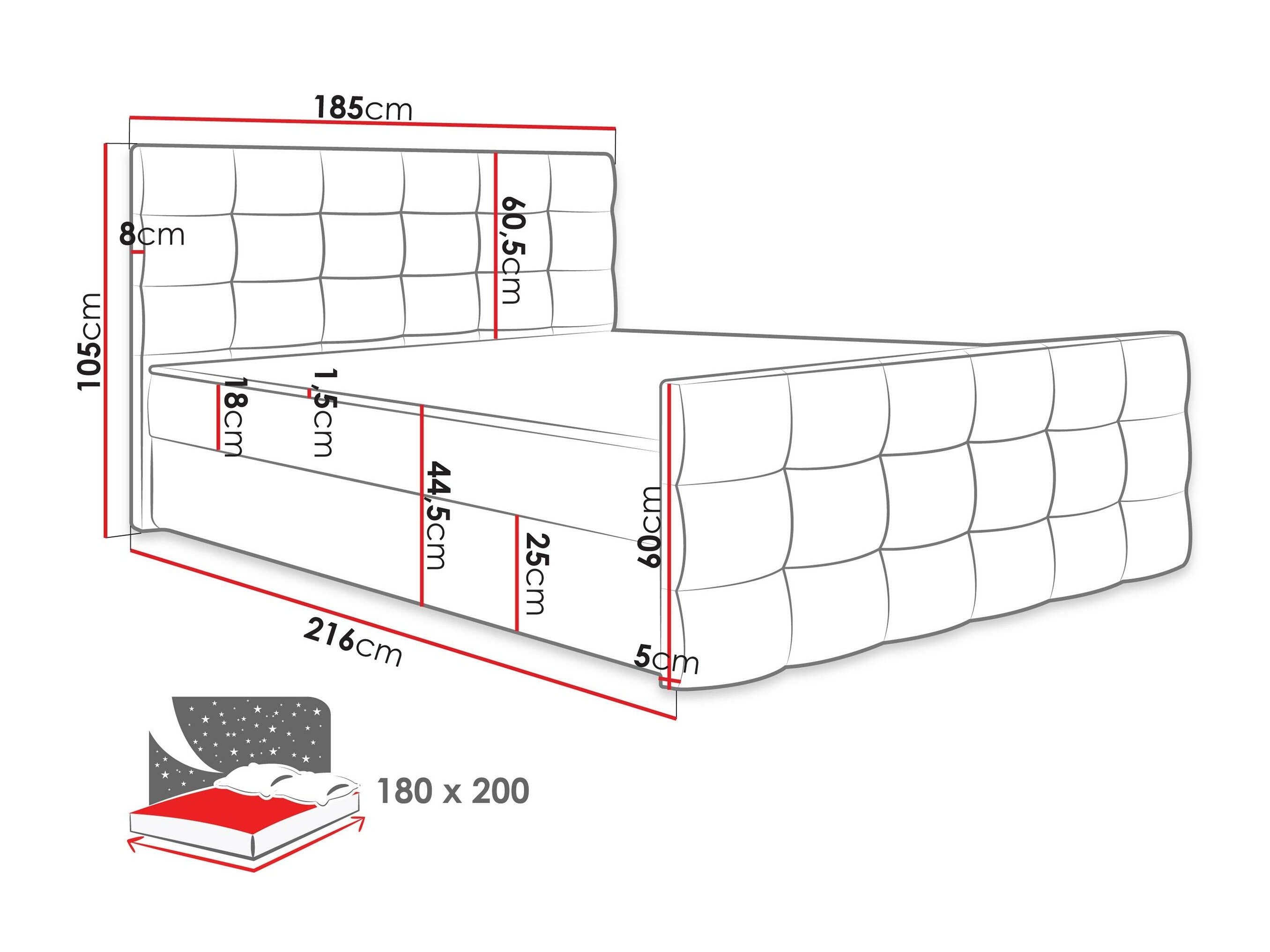 Lit boxspring Memphis 113 (Rico 23)