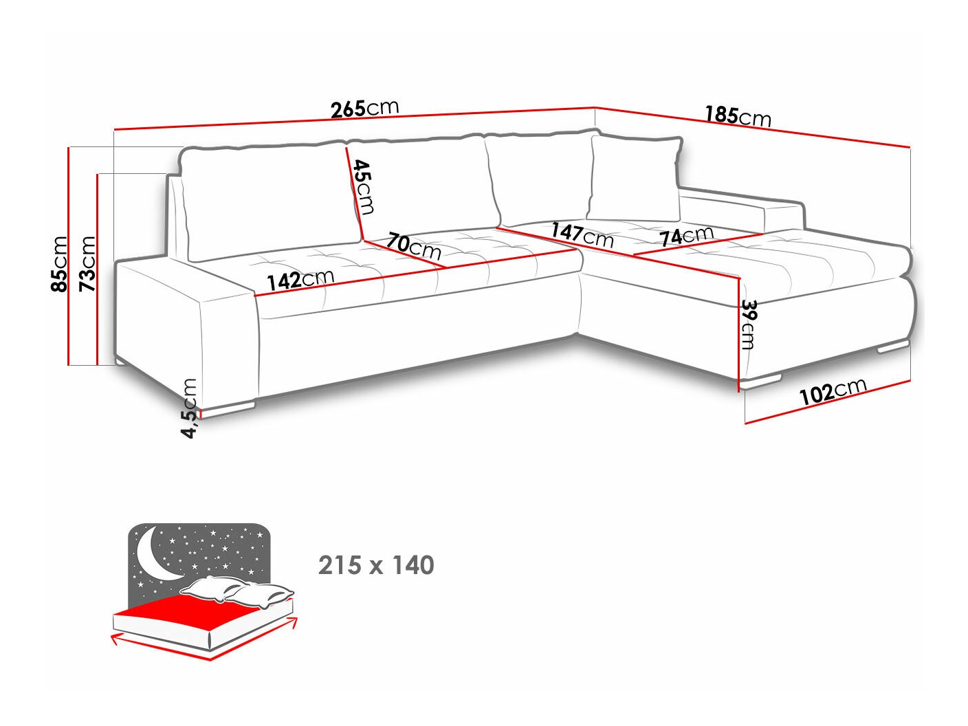 Canapé d'angle Comfivo Nitor I (Lux 05 + Lux 06)