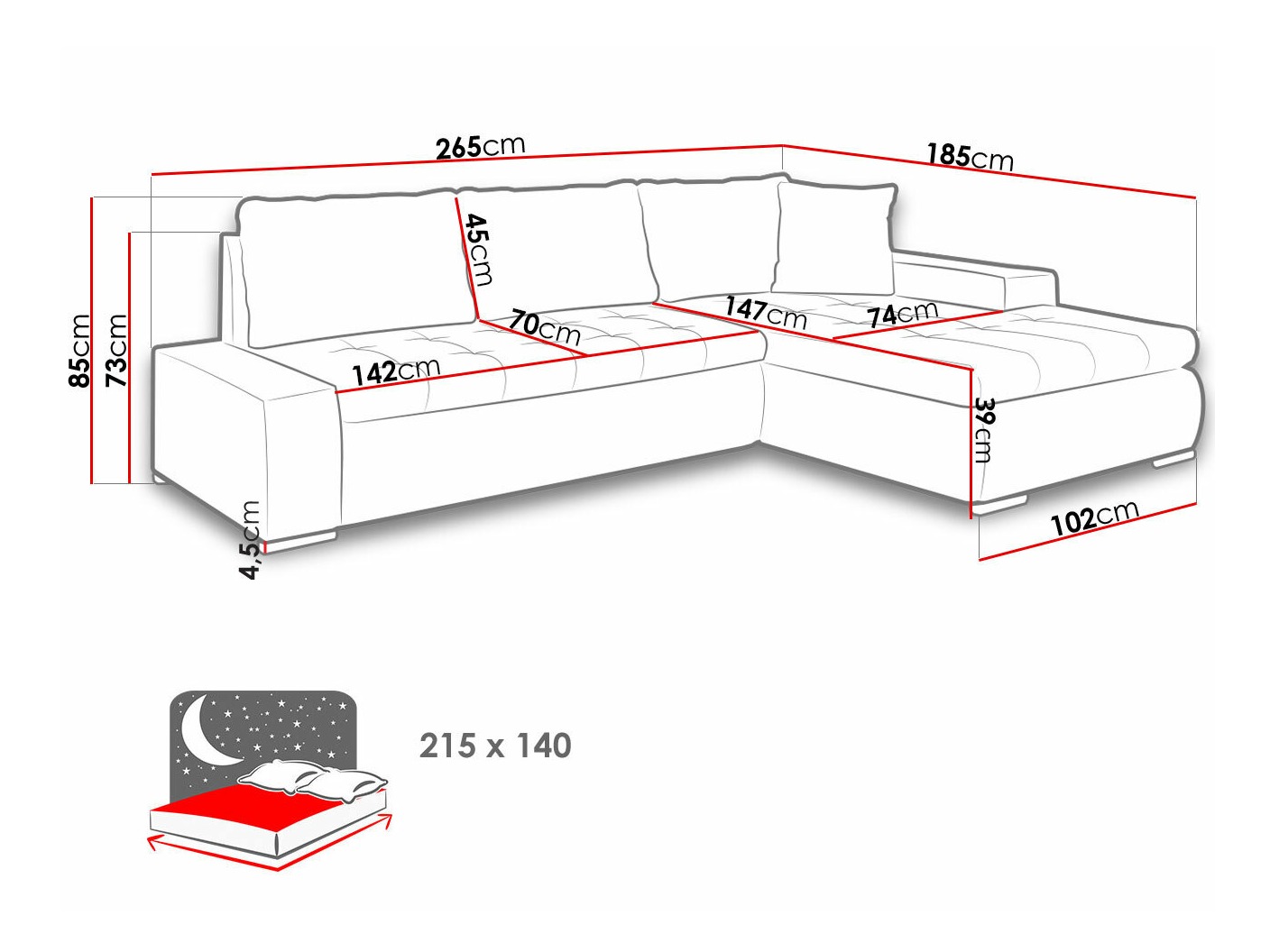 Canapé d'angle Comfivo Nitor I (Soft 011 + Lux 06)