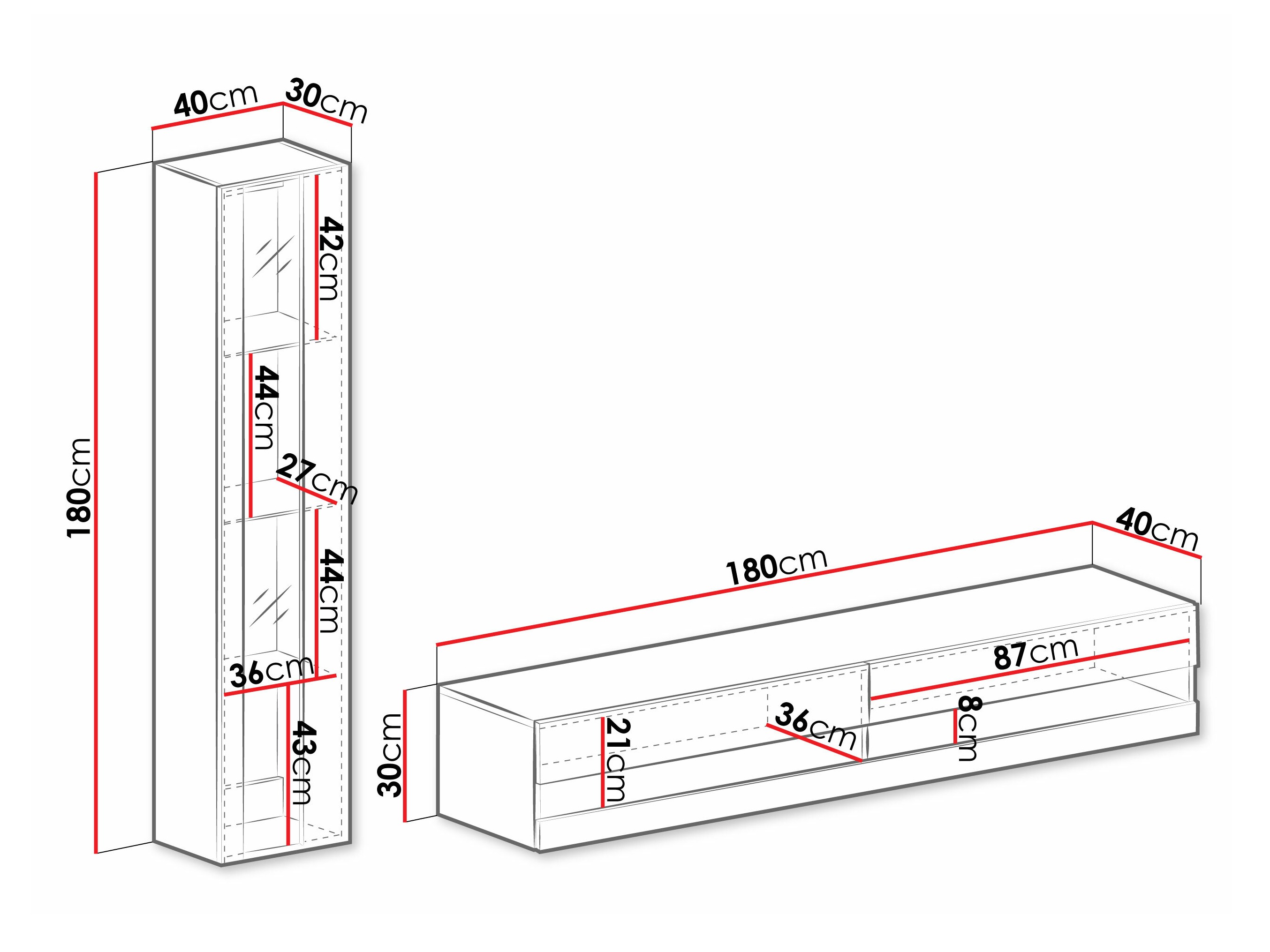 Ensemble de salon Venenou 118 (Blanc + Blanc brillant)