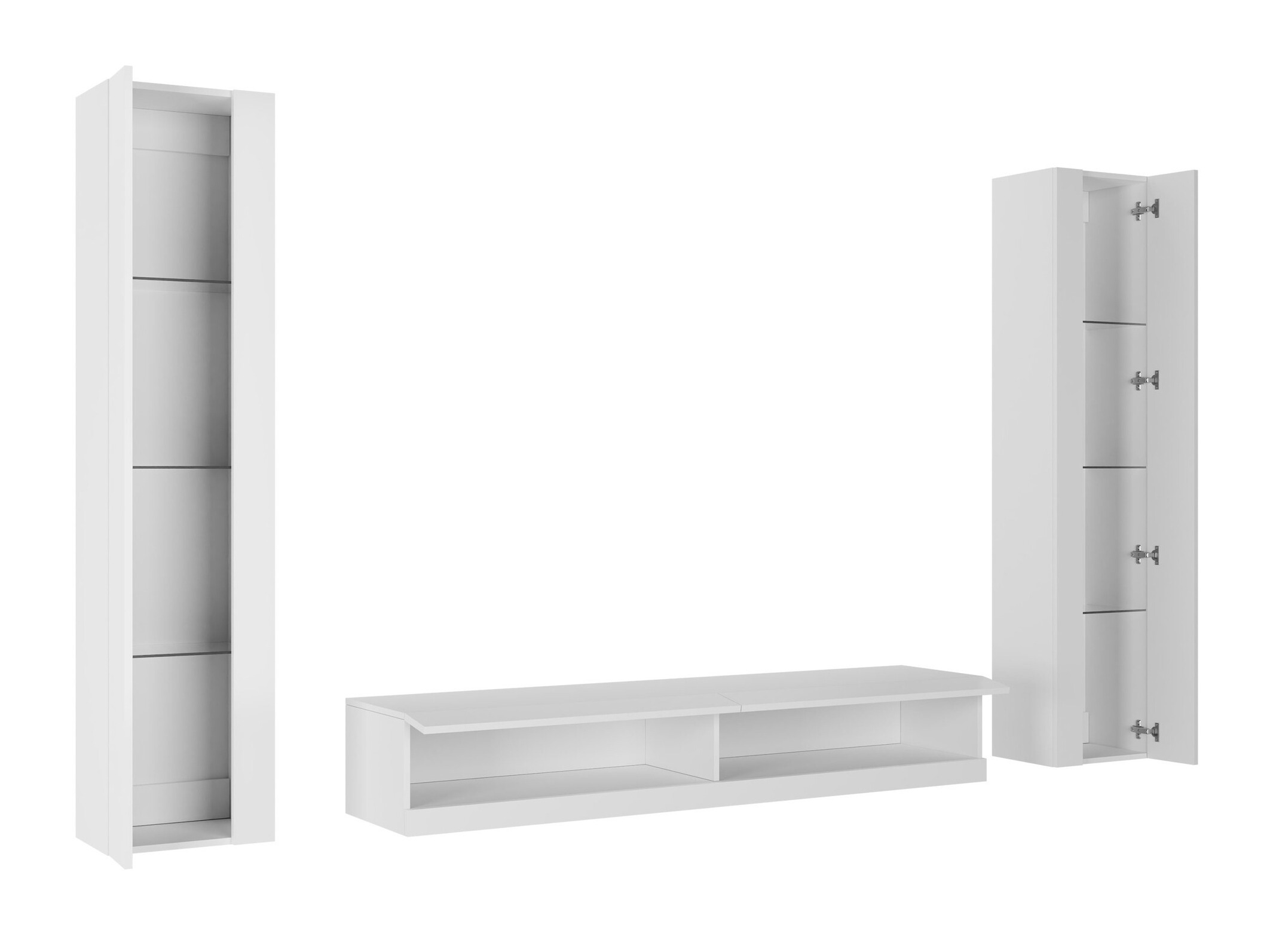 Ensemble de salon Vilrin V (Blanc + Blanc brillant)