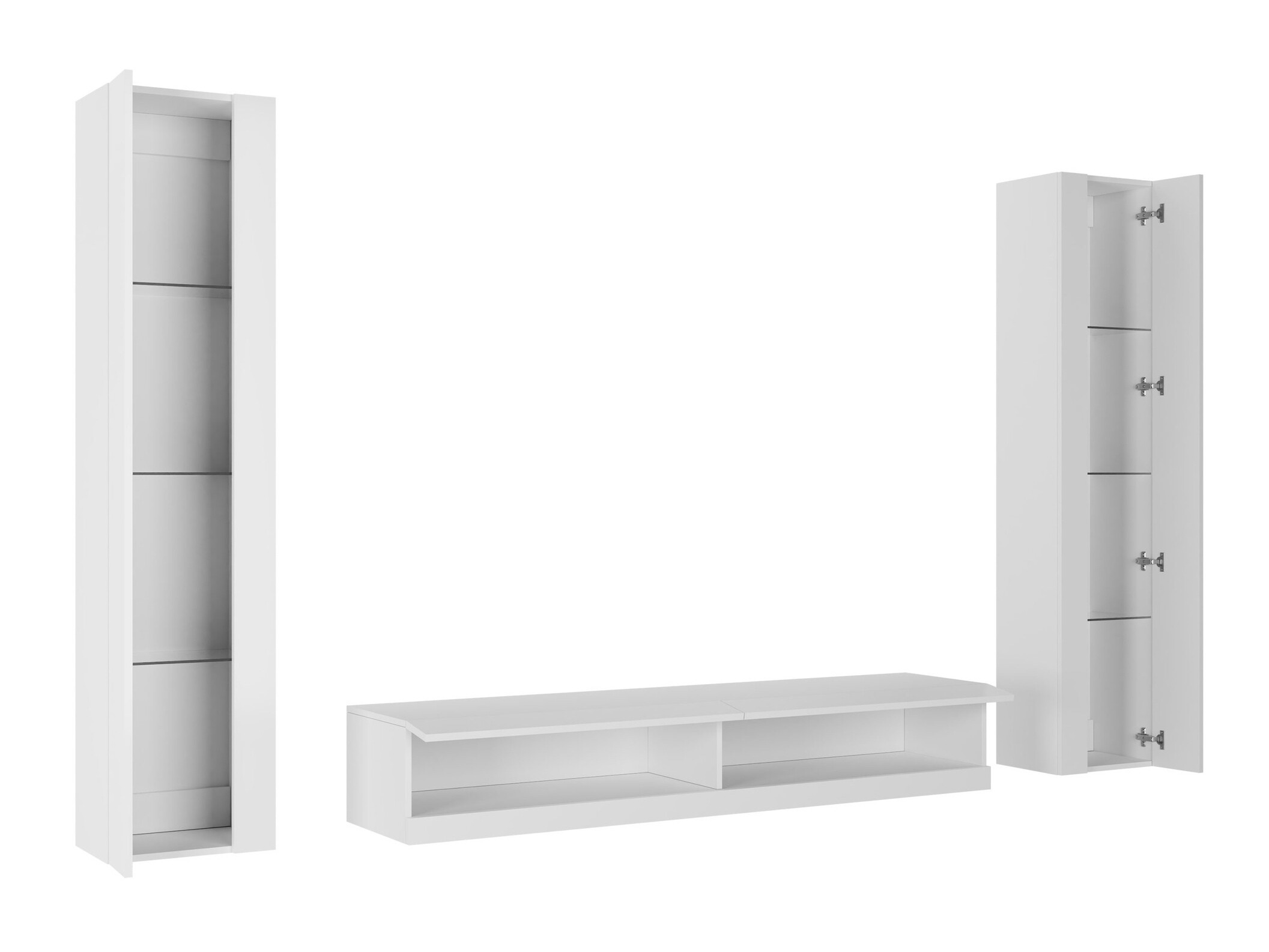 Ensemble de salon Vilrin V (Blanc + Blanc brillant)
