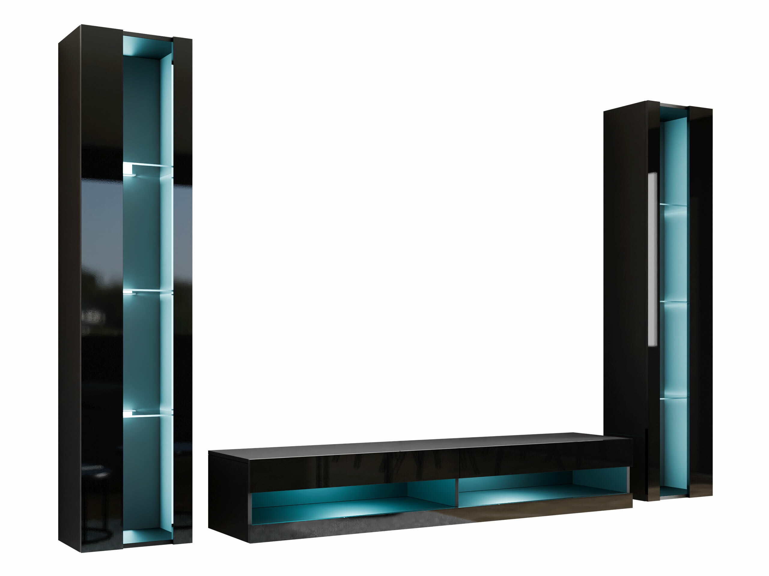 Ensemble de salon Vilrin V (Noir + Noir brillant)