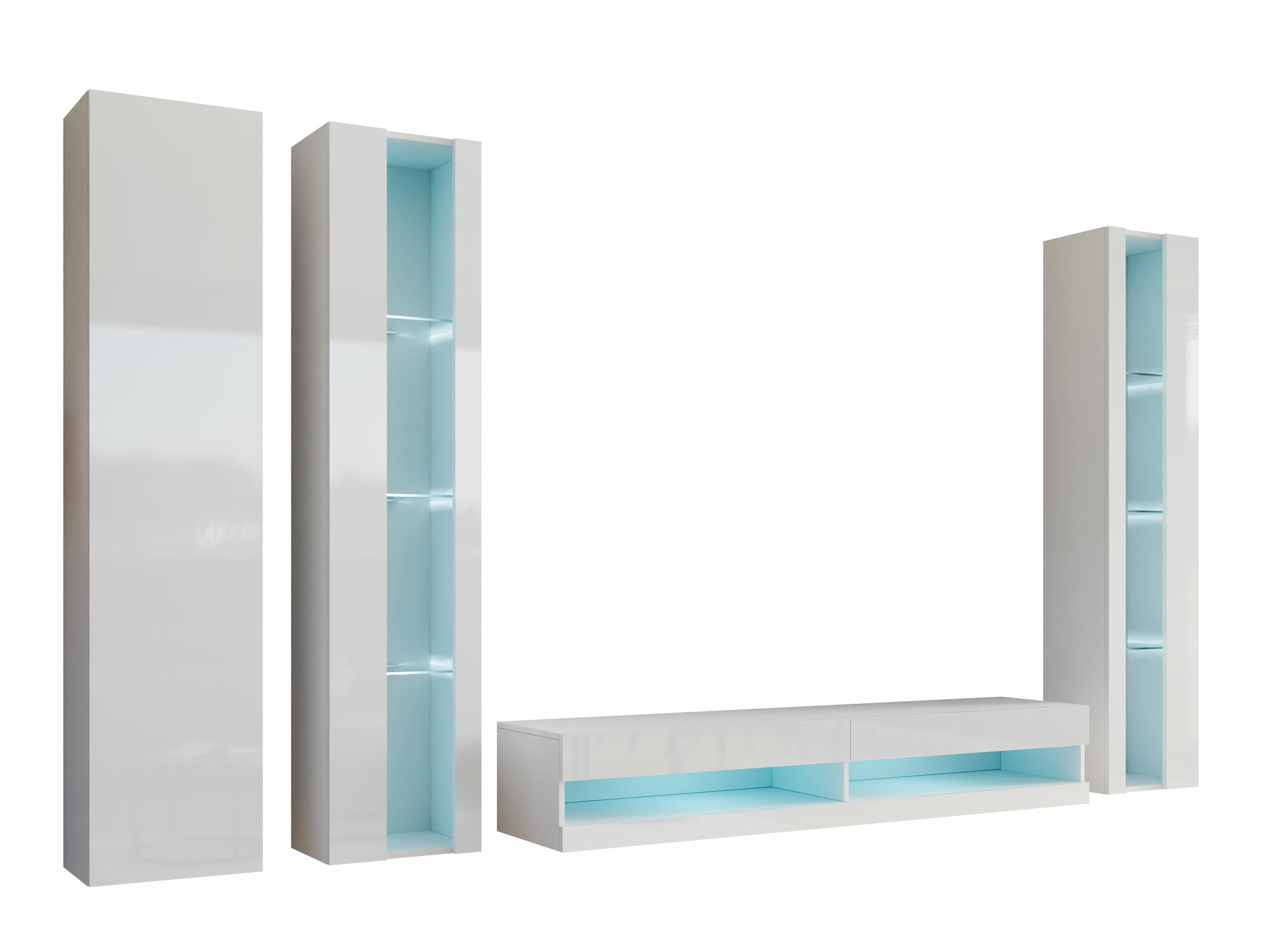 Ensemble de salon Vilrin VII (Blanc + Blanc brillant)