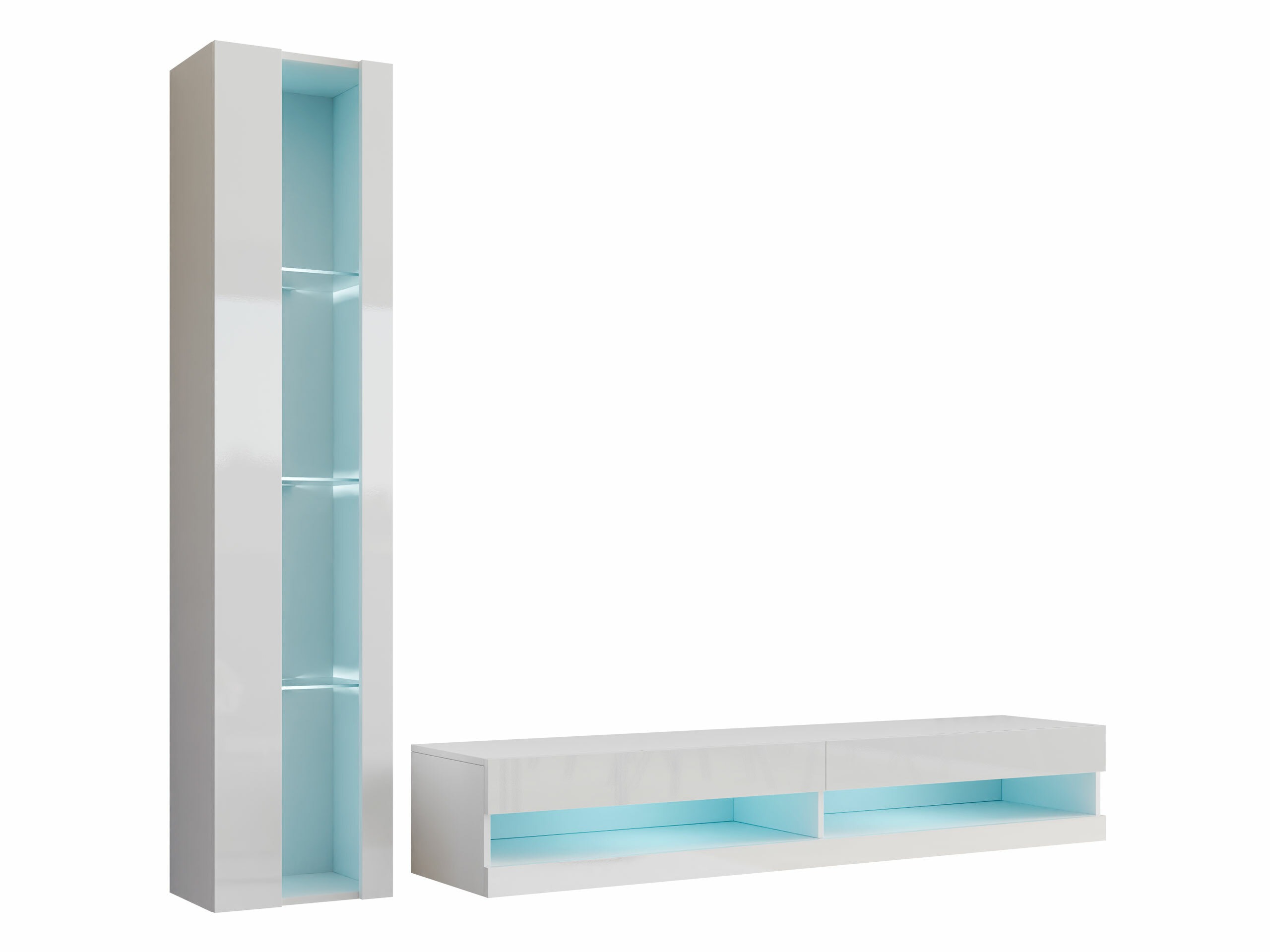 Ensemble de salon Vilrin VIII (Blanc + Blanc brillant)