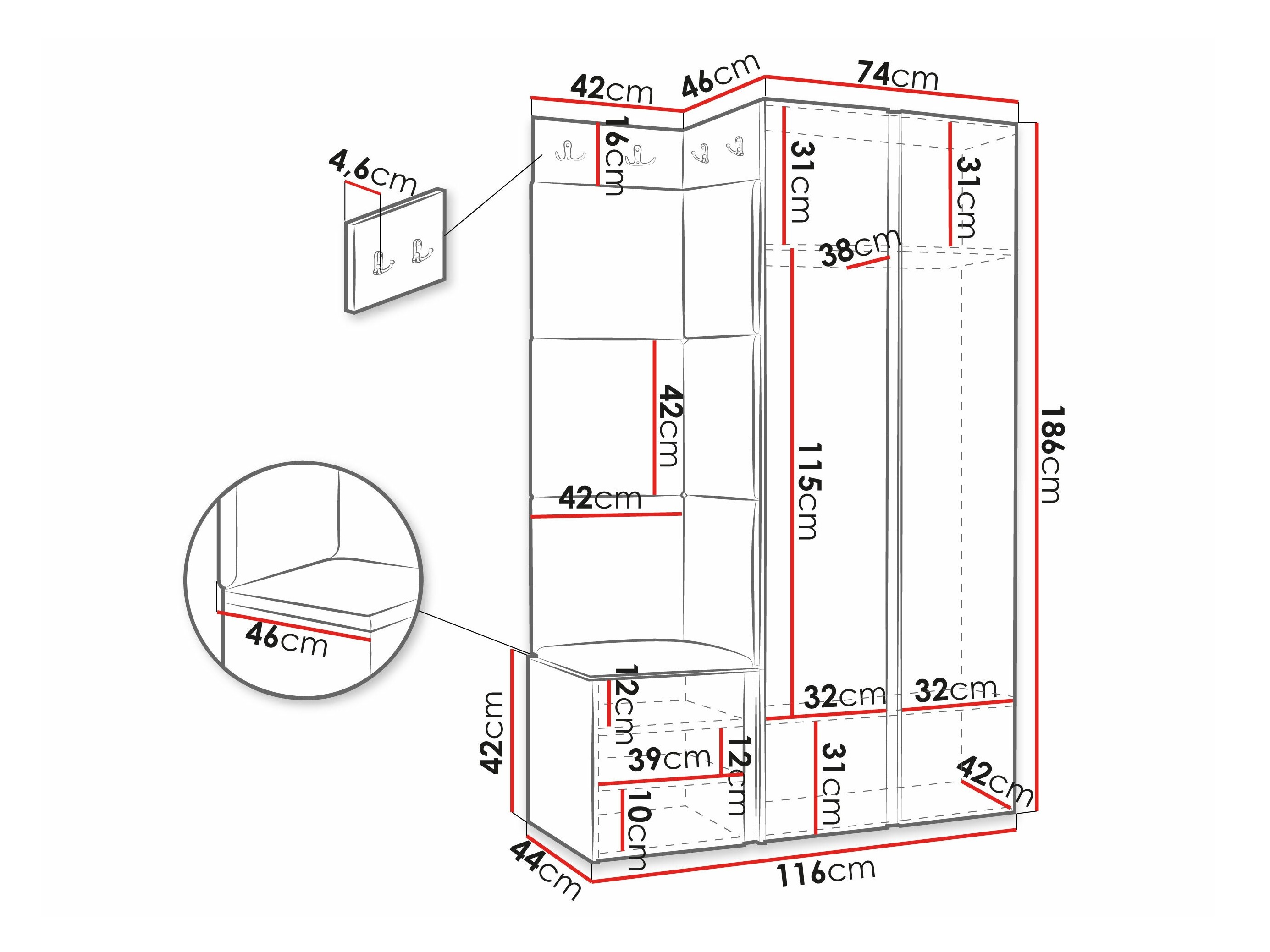 Meuble d'entrée Hartford 387 (Blanc)