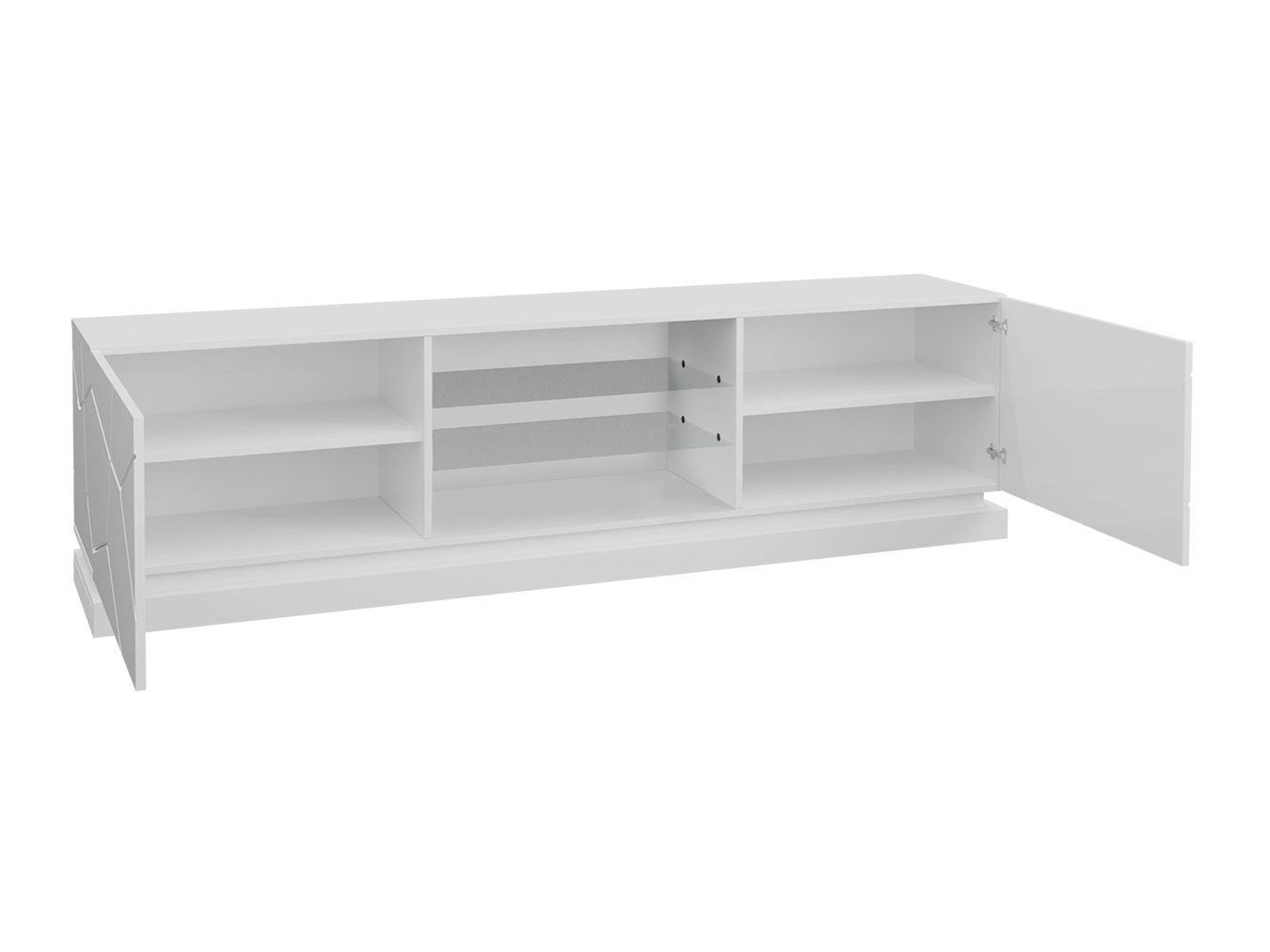 Meuble TV Linar I (Blanc + Blanc brillant)