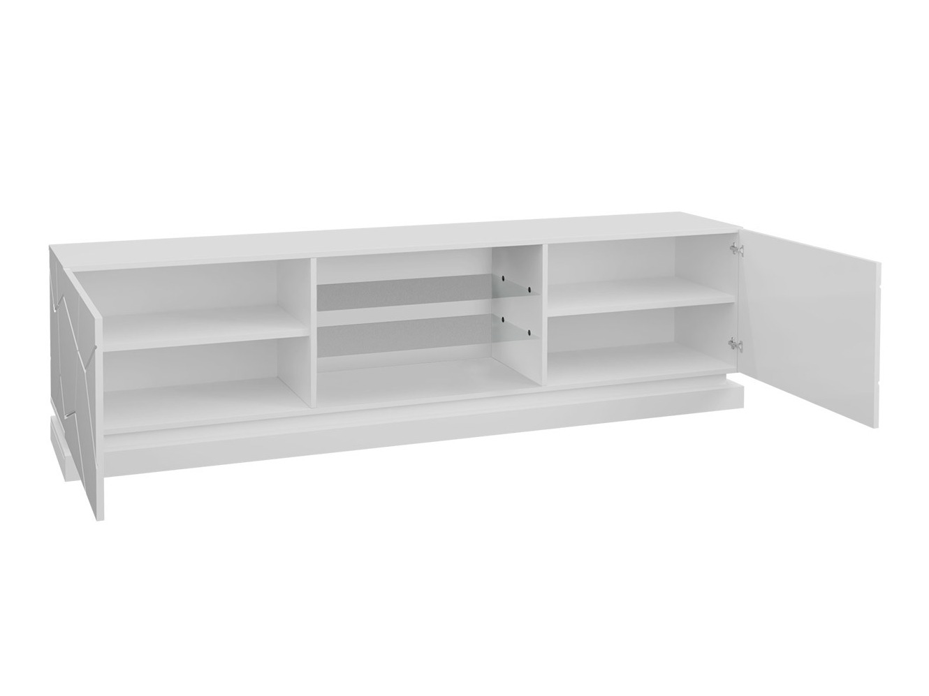Meuble TV Linar I (Blanc + Blanc brillant)