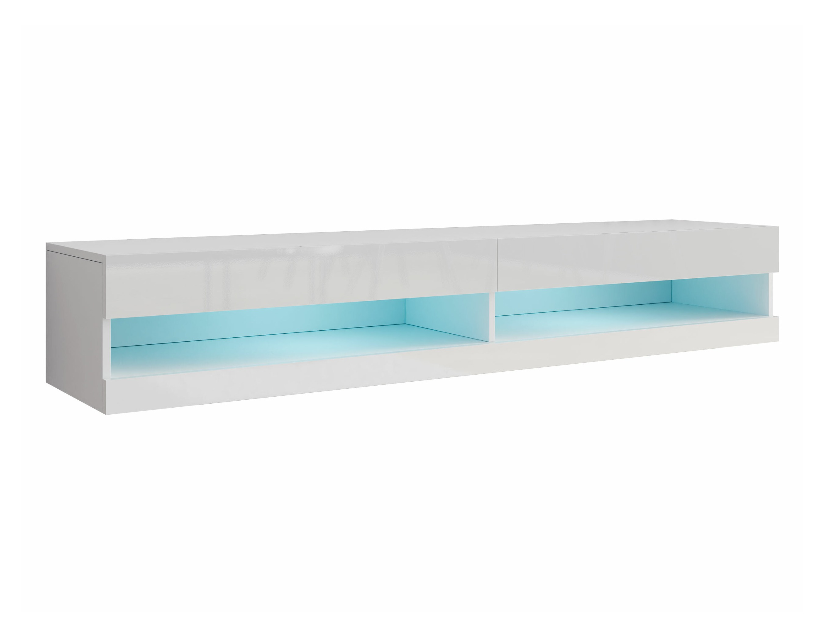 Meuble TV Vilrin (Blanc + Blanc brillant)
