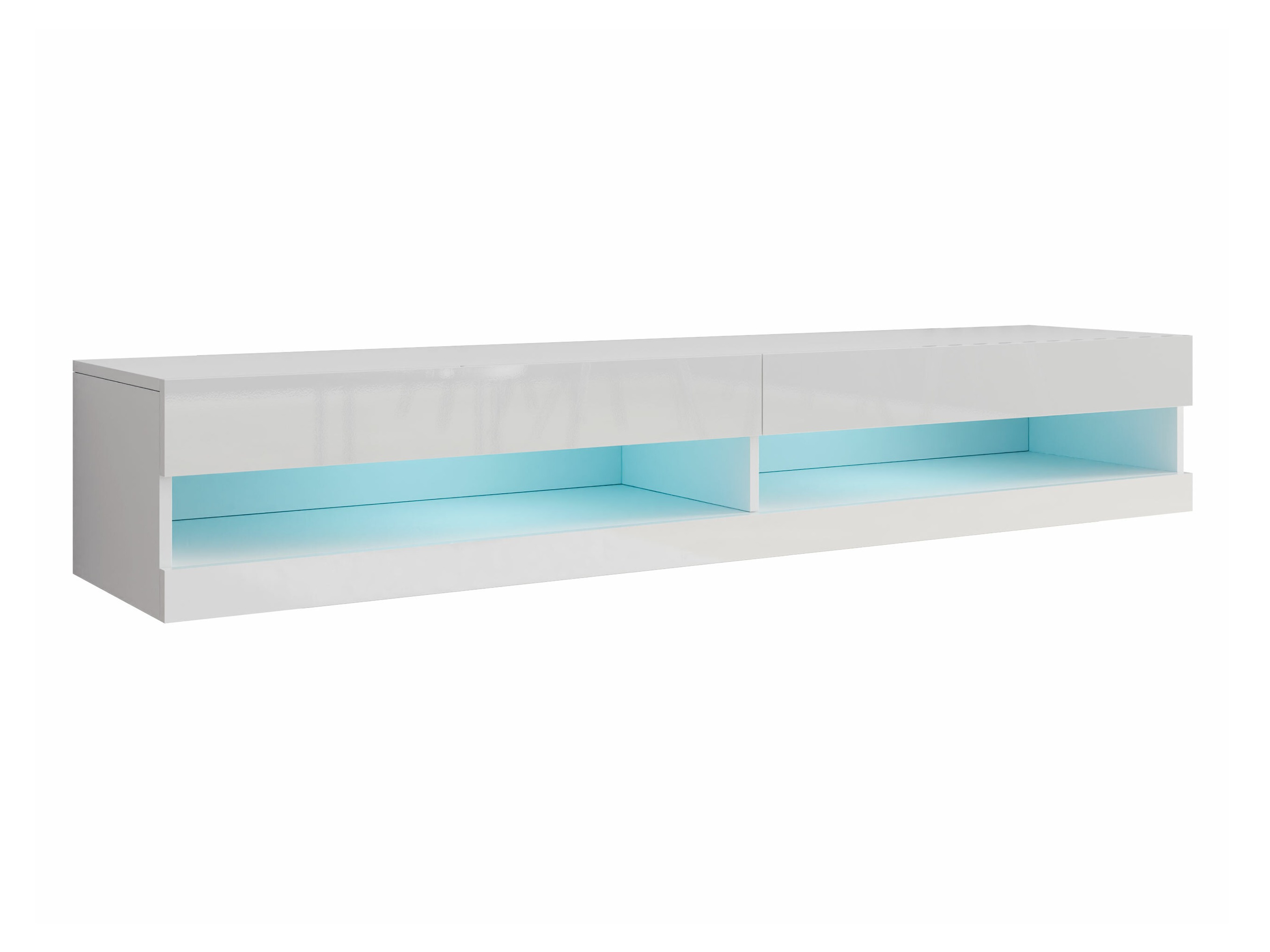 Meuble TV Vilrin (Blanc + Blanc brillant)