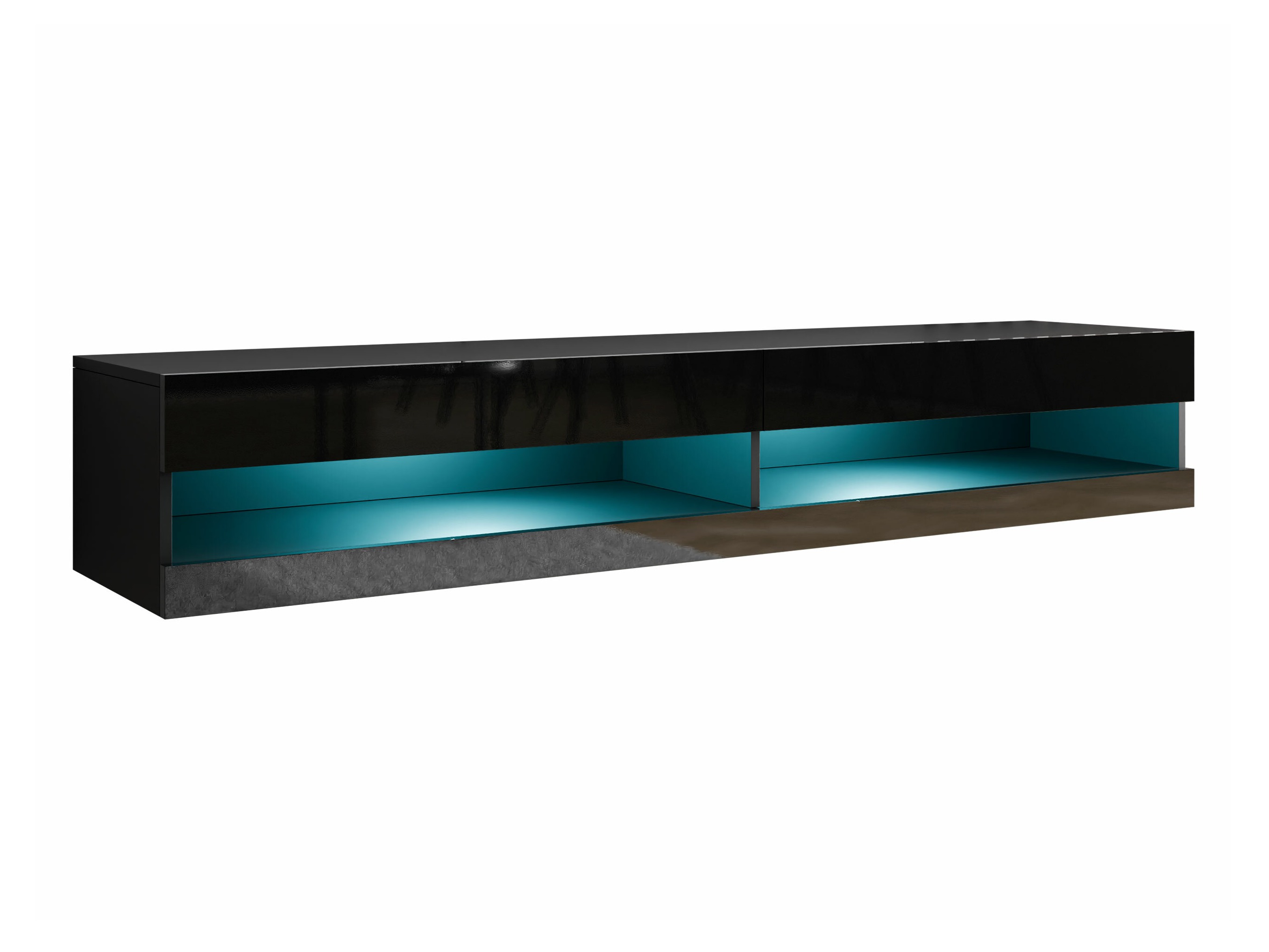 Meuble TV Vilrin (Noir + Noir brillant)