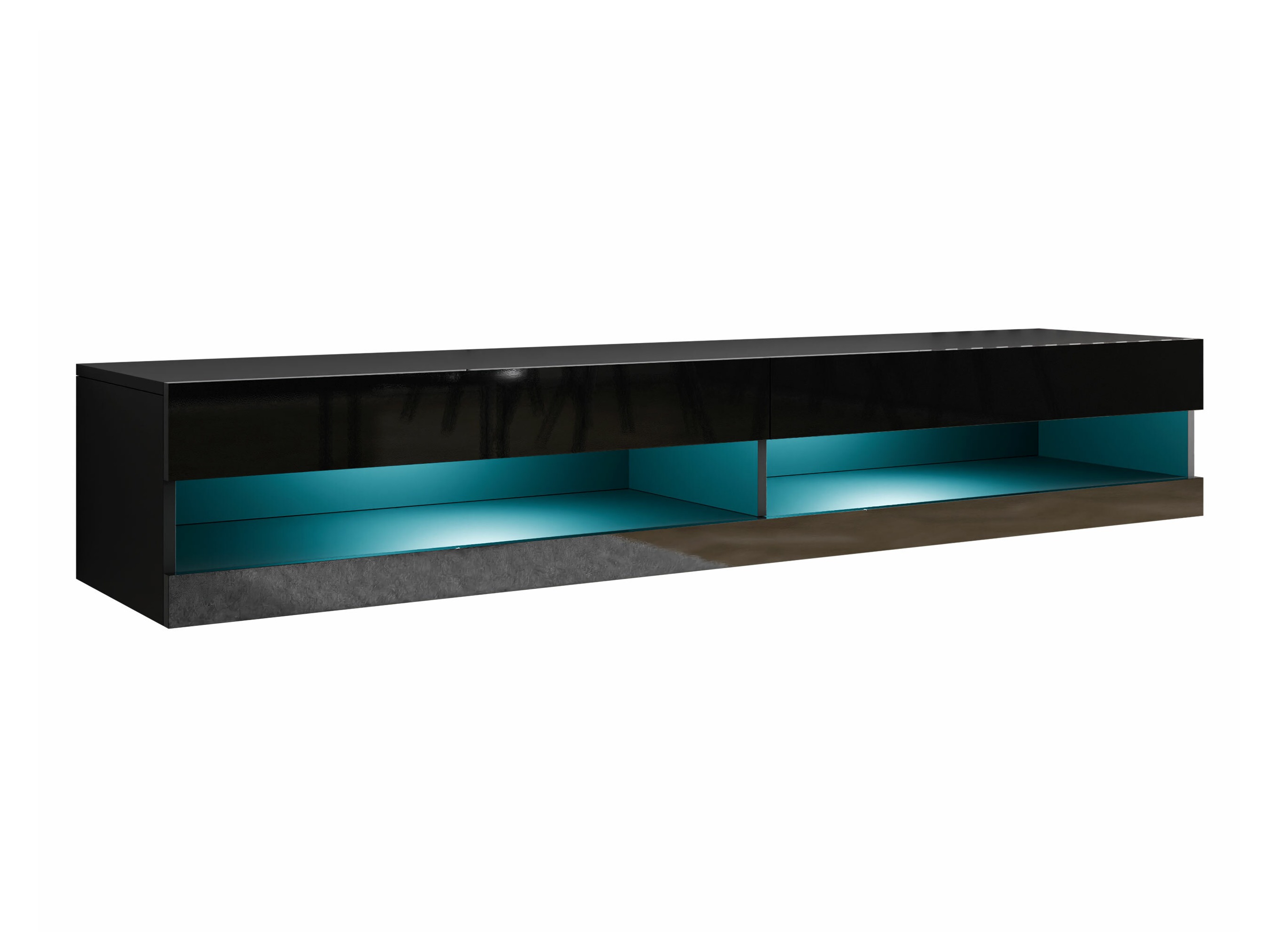Meuble TV Vilrin (Noir + Noir brillant)