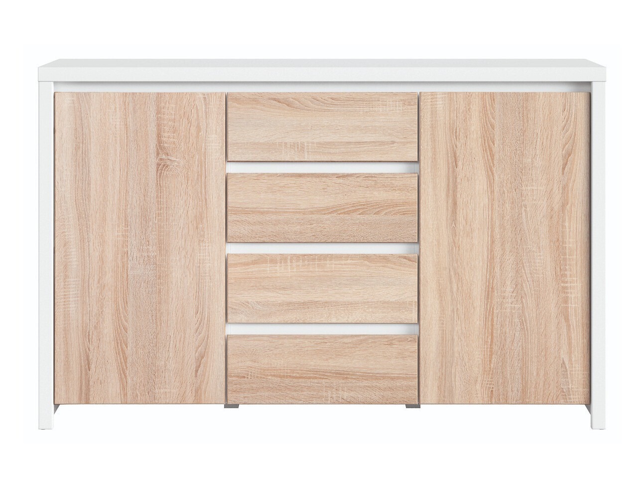 Commode Nolroma 103 (Blanc + Sonoma chêne)
