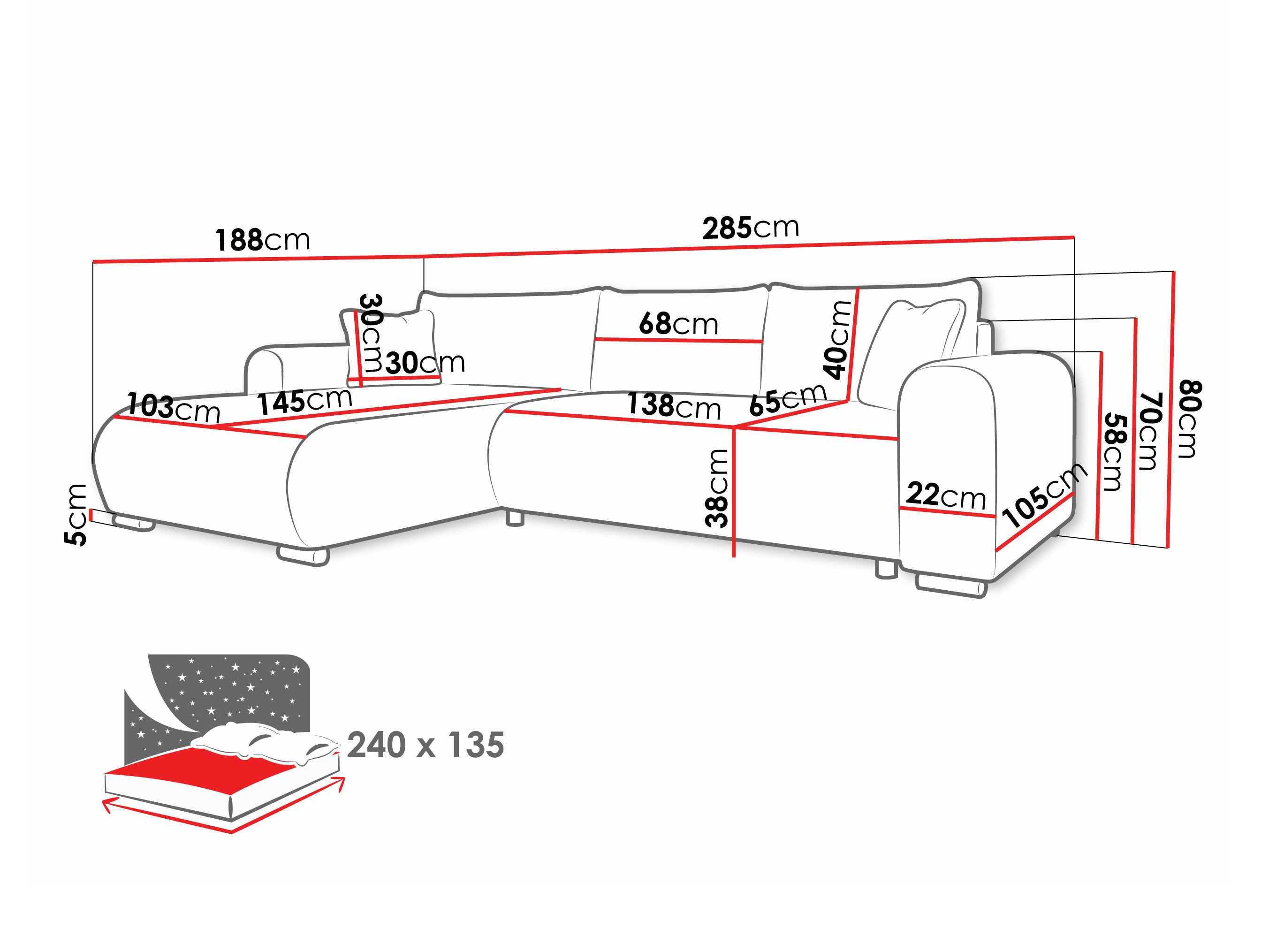 Canapé d'angle Comfivo 410 (Poso 100)