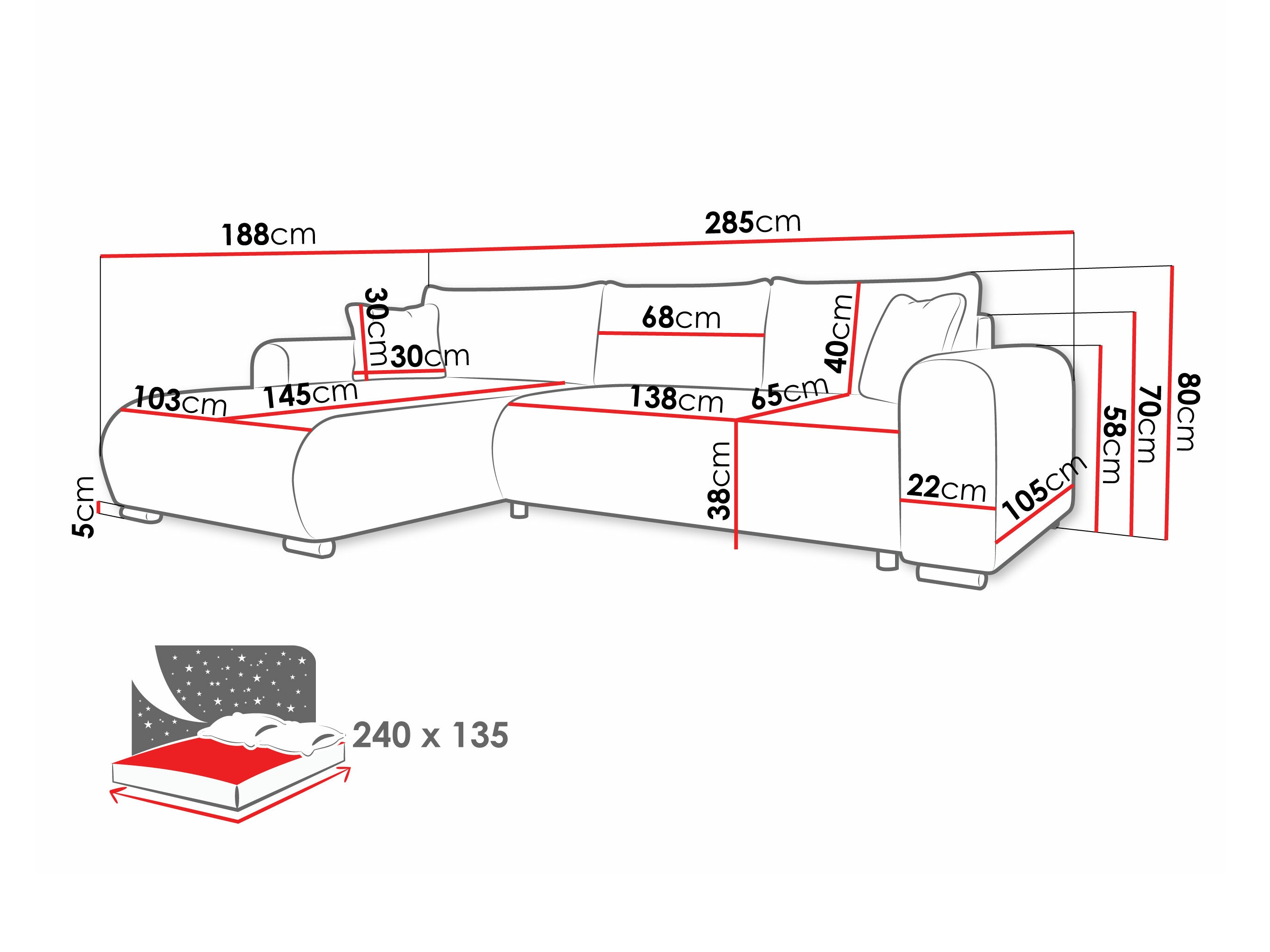 Canapé d'angle Comfivo 410 (Poso 110)