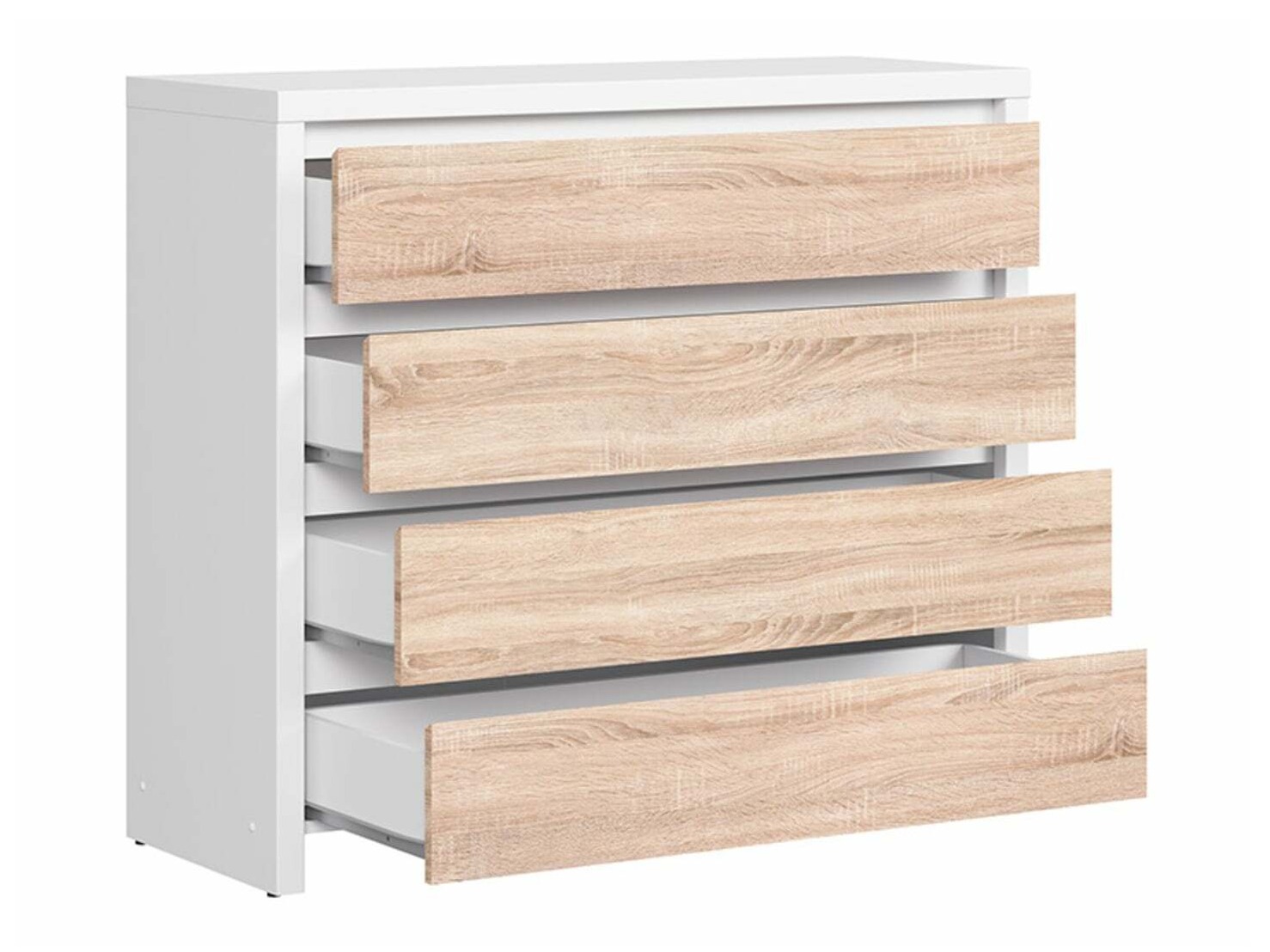 Commode Nolroma 105 (Blanc + Sonoma chêne)