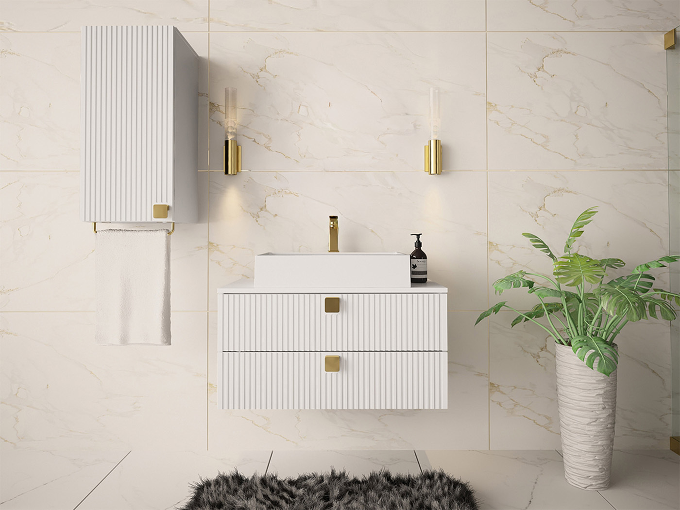 Ensemble de salle de bain Panium I (Blanc)