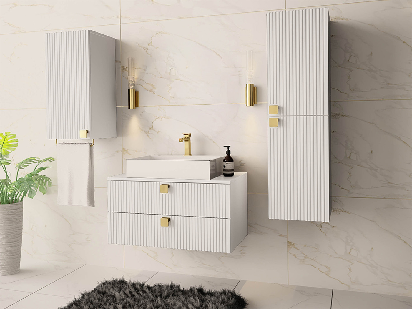 Ensemble de salle de bain Panium II (Blanc)