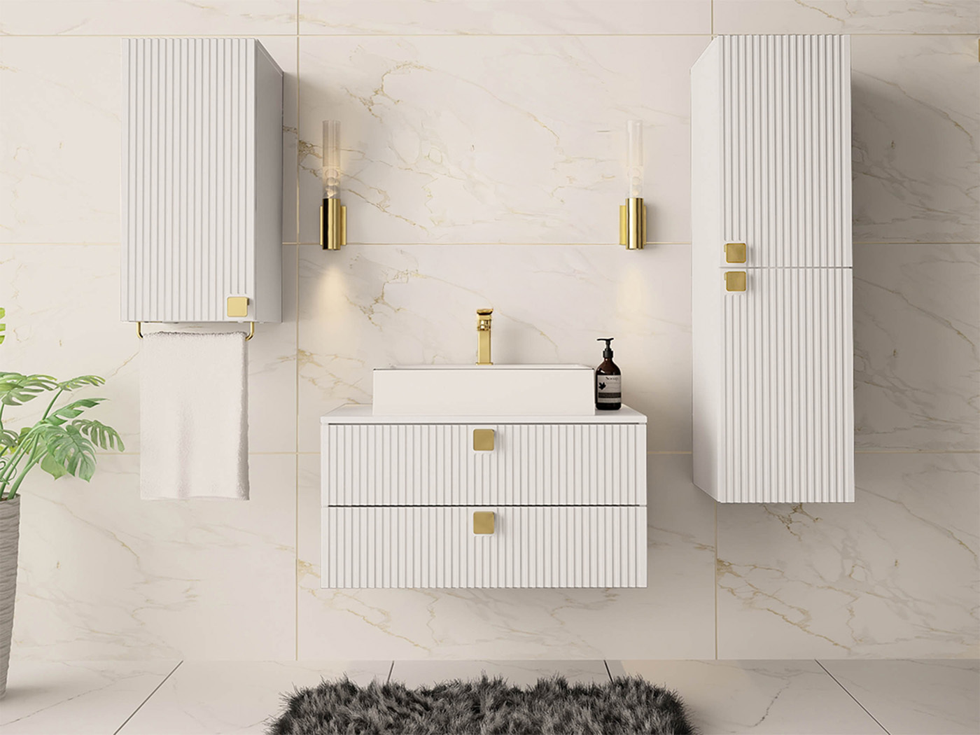 Ensemble de salle de bain Panium II (Blanc)