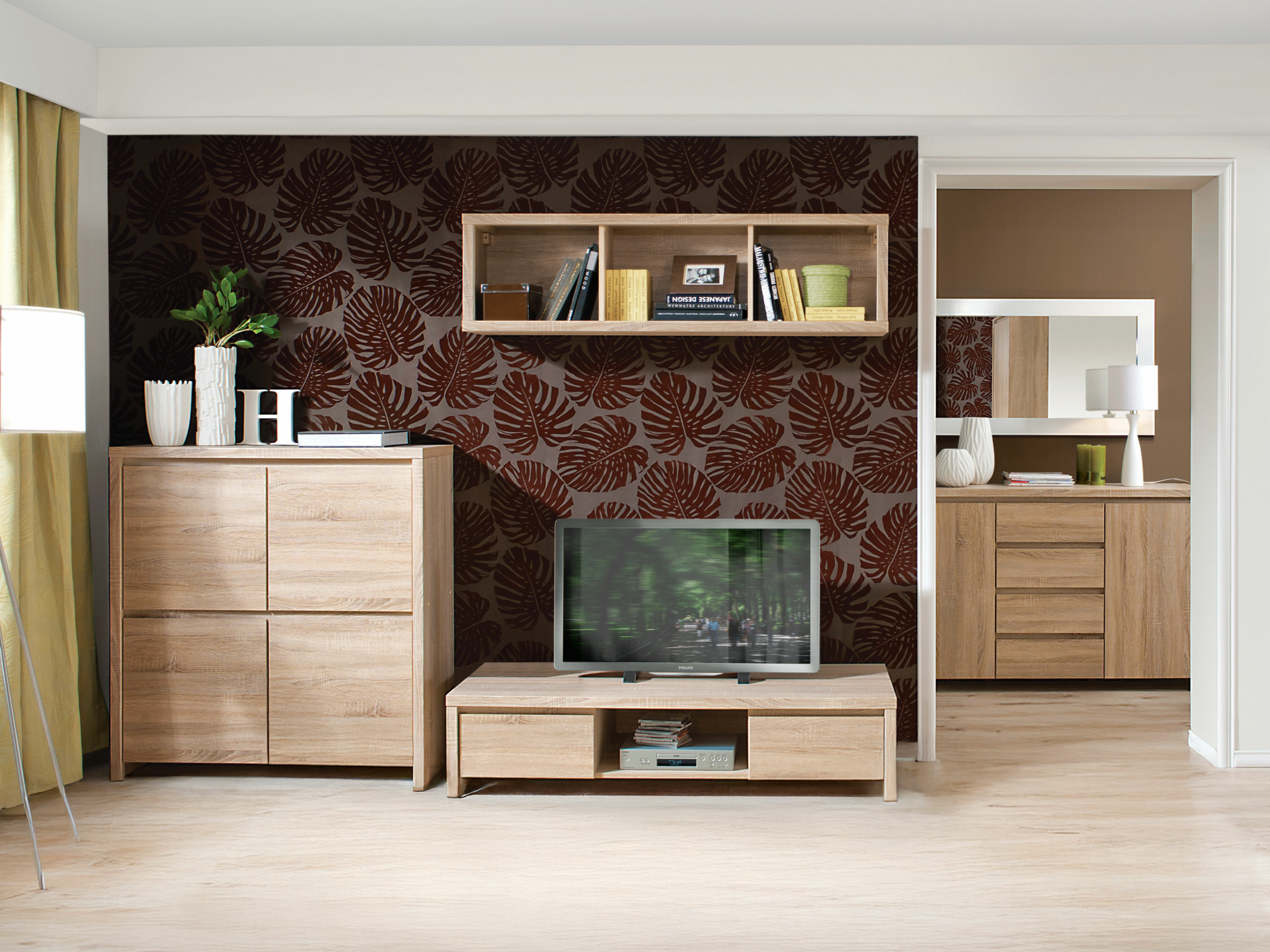 Meuble TV Nolroma 128 (Sonoma chêne)
