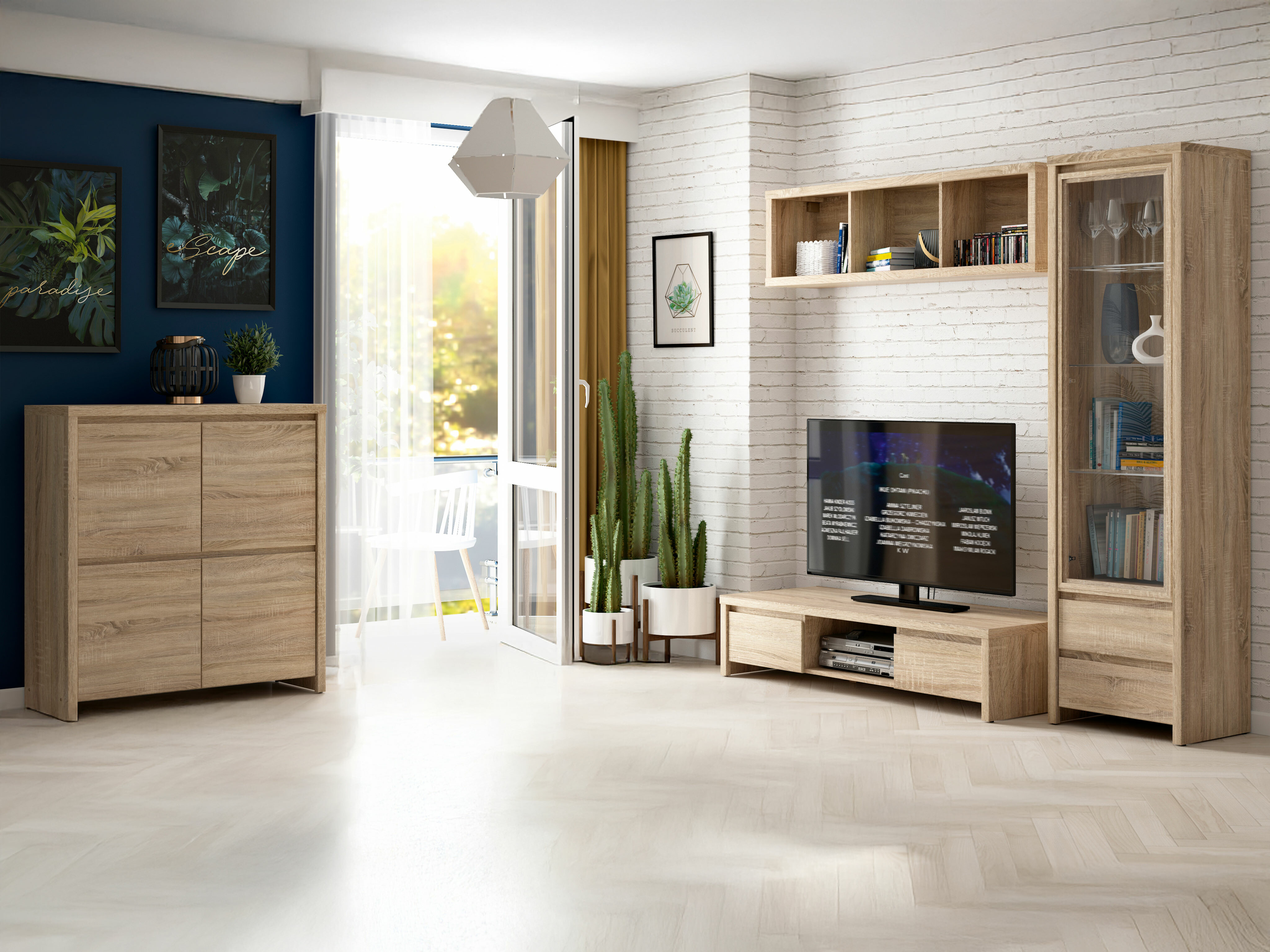 Meuble TV Nolroma 128 (Sonoma chêne)