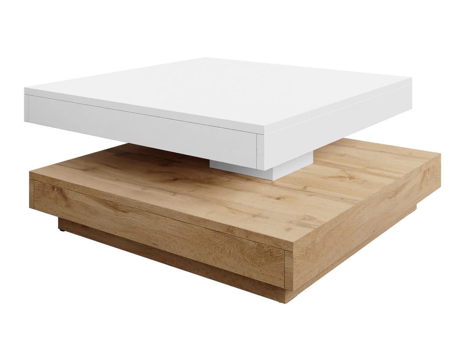 Table basse transformable Comfivo Pisces (Chêne wotan + Blanc)