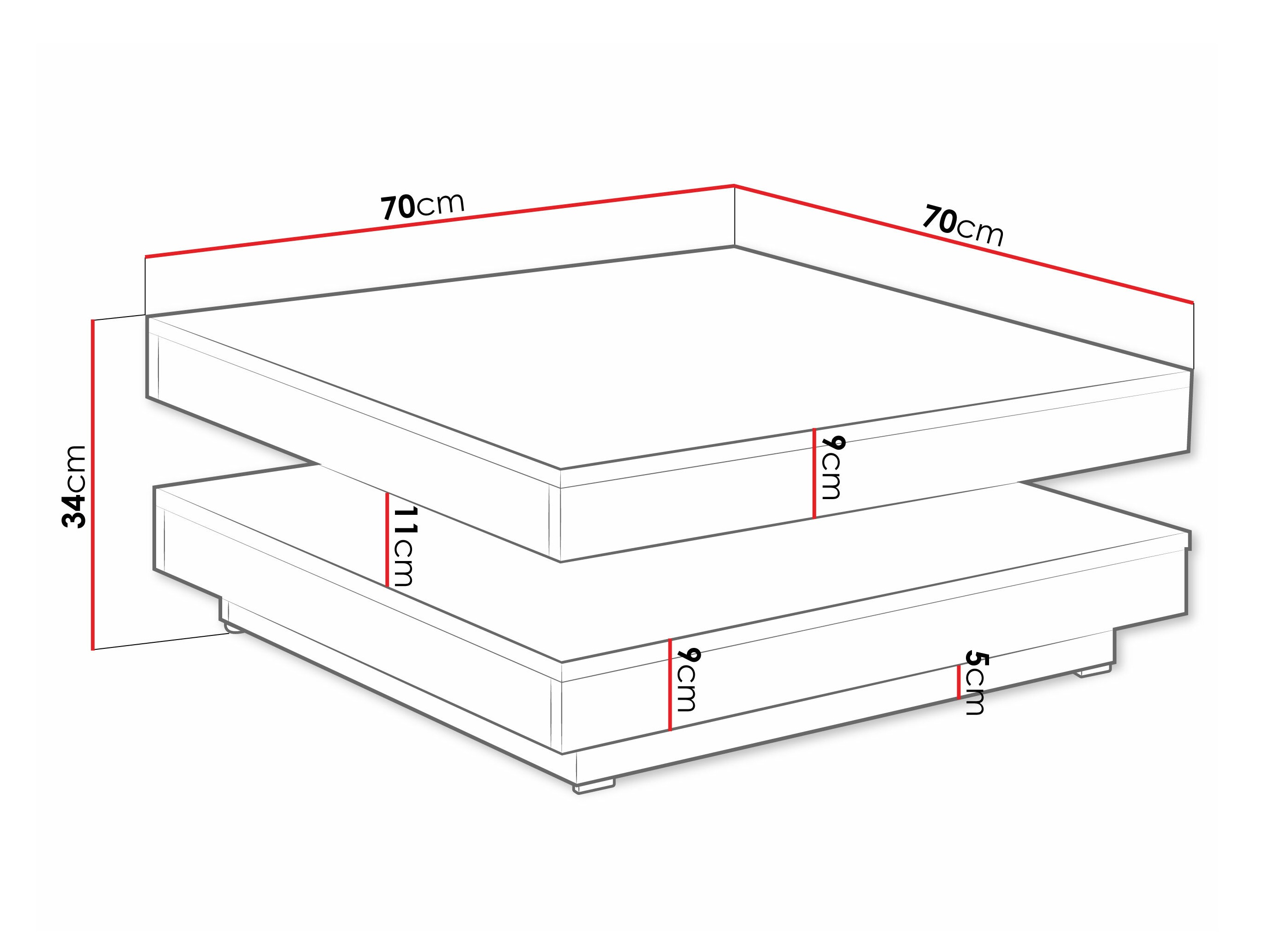 Table basse transformable Comfivo Pisces (Chêne wotan + Blanc)