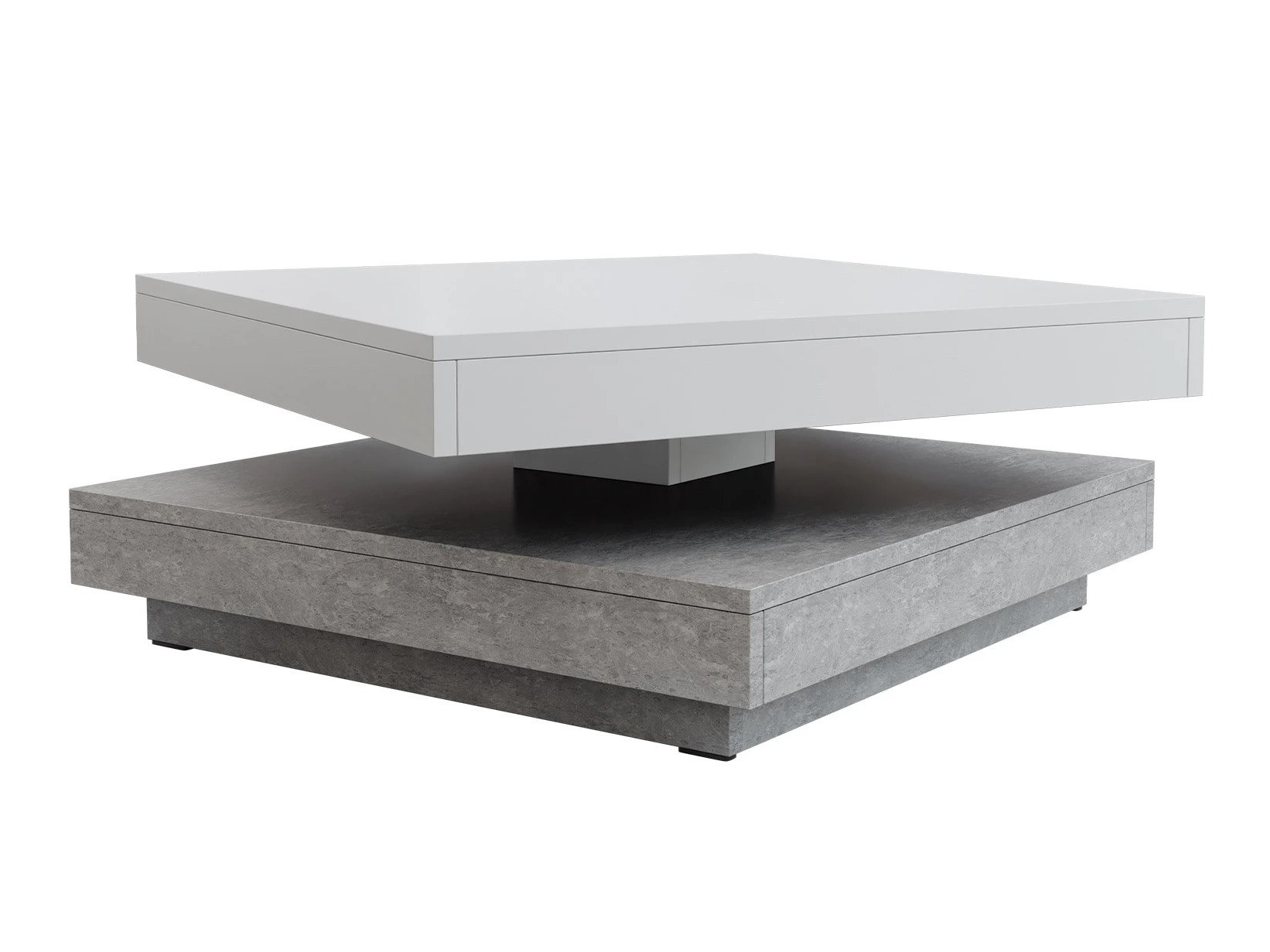 Table basse transformateur Comfivo Pisces (Béton + Blanc)