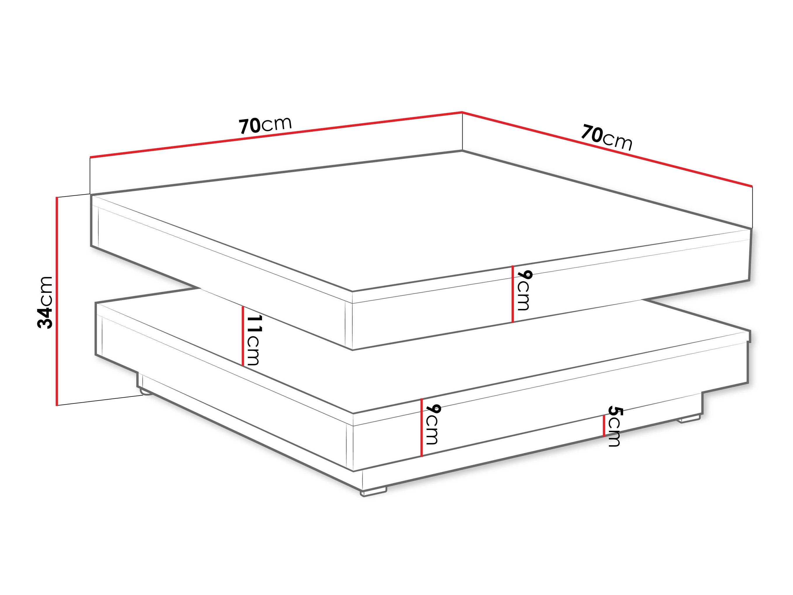 Table basse transformateur Comfivo Pisces (Chêne)