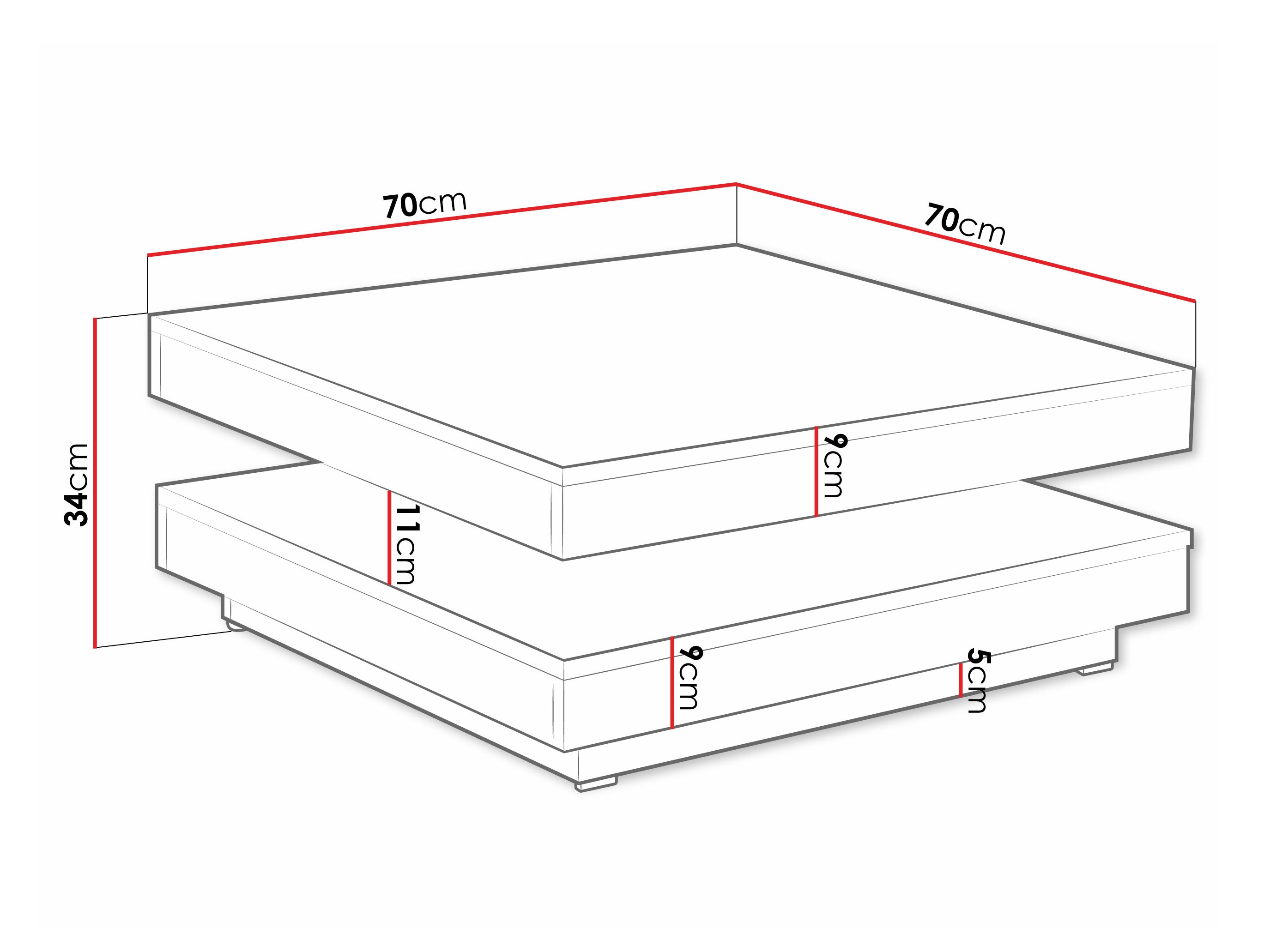 Table basse transformateur Comfivo Pisces (Graphite + Chêne wotan)