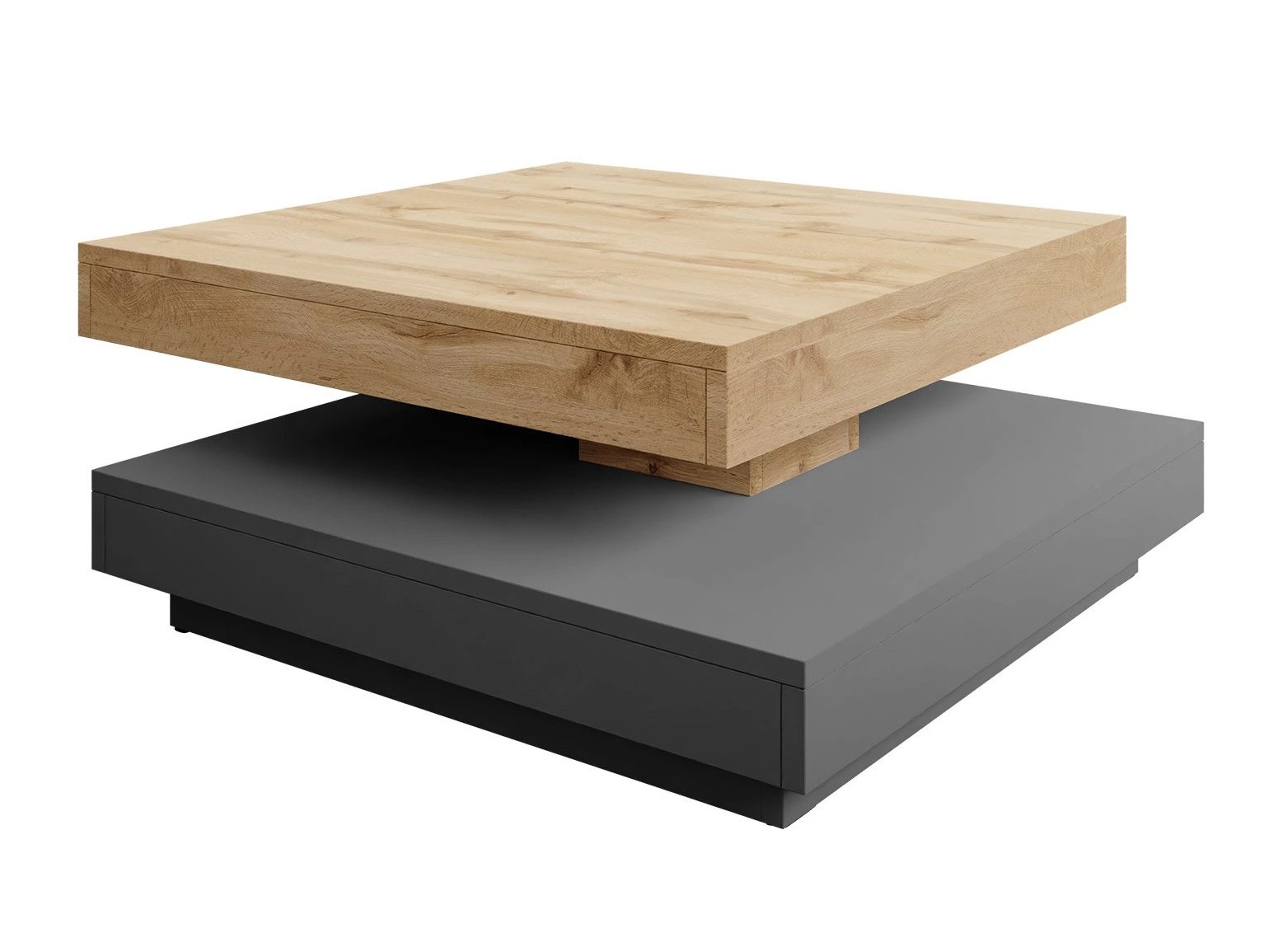 Table basse transformateur Comfivo Pisces (Graphite + Chêne wotan)