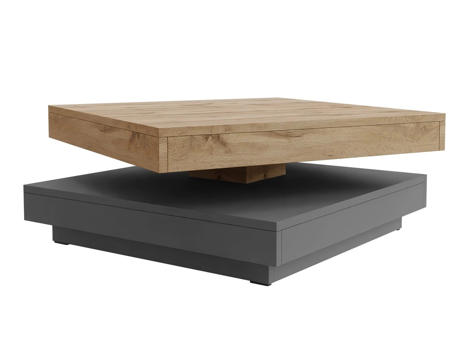 Table basse transformateur Comfivo Pisces (Graphite + Chêne wotan)