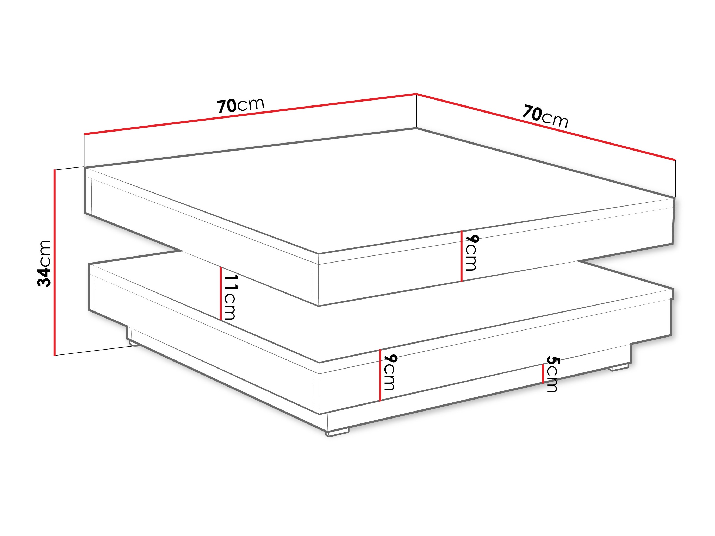 Table basse transformateur Comfivo Pisces (Noyer)