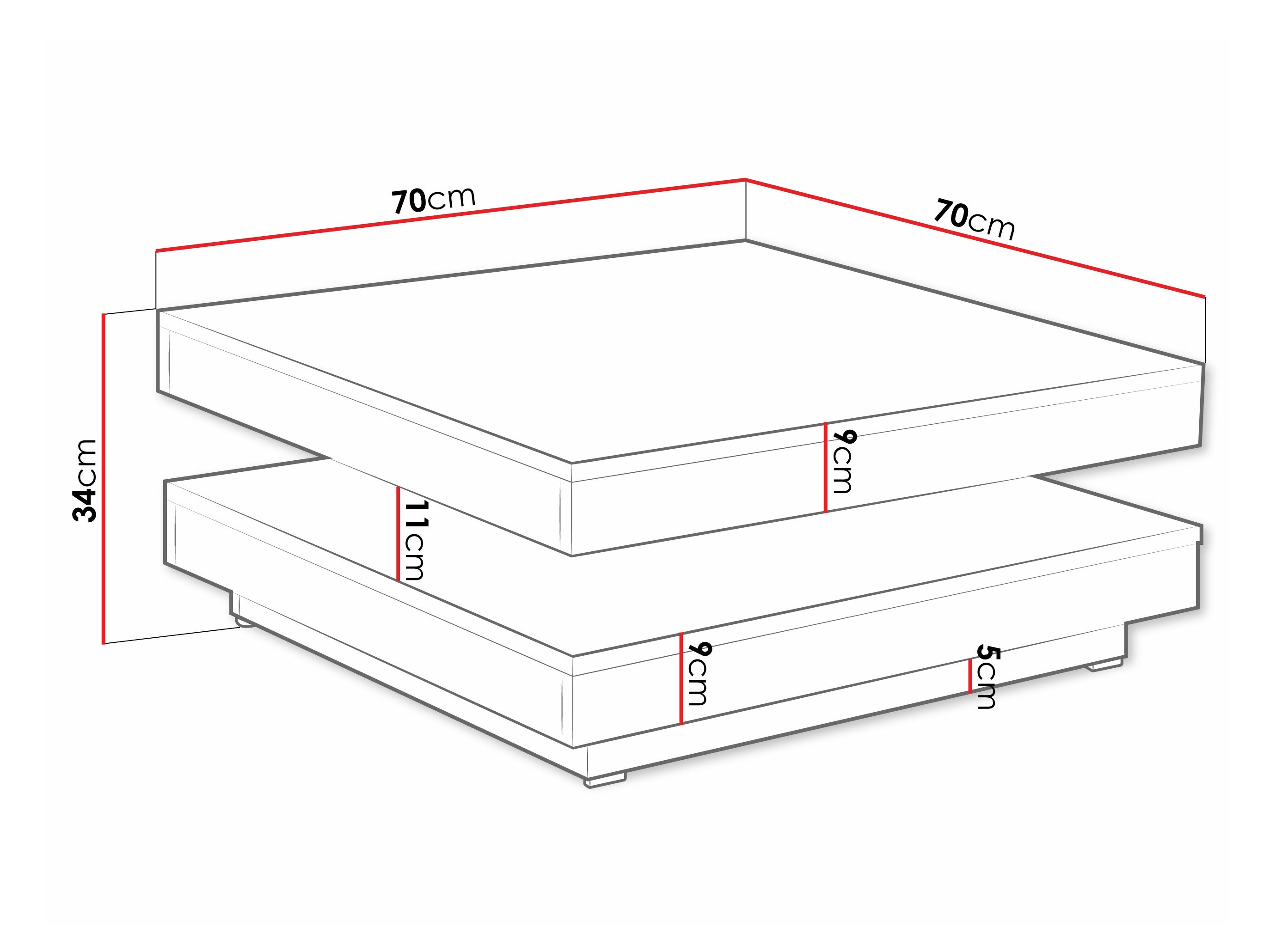 Transforming table basse Comfivo Pisces (Blanc)