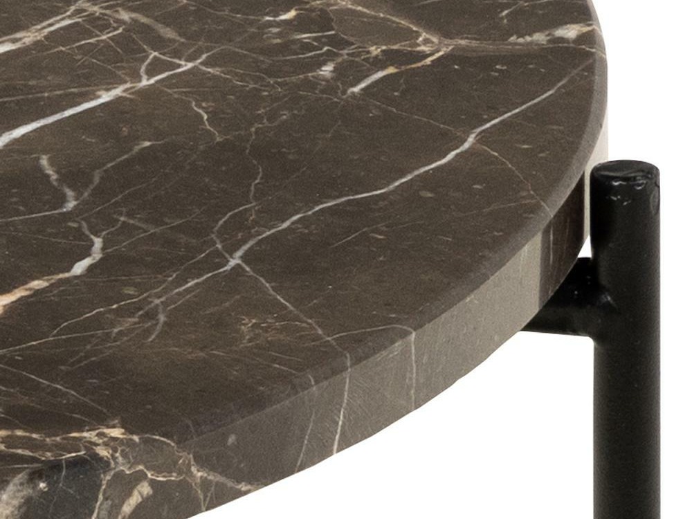 Table d'appoint Norsica 608 (Marbre marron + Noir)