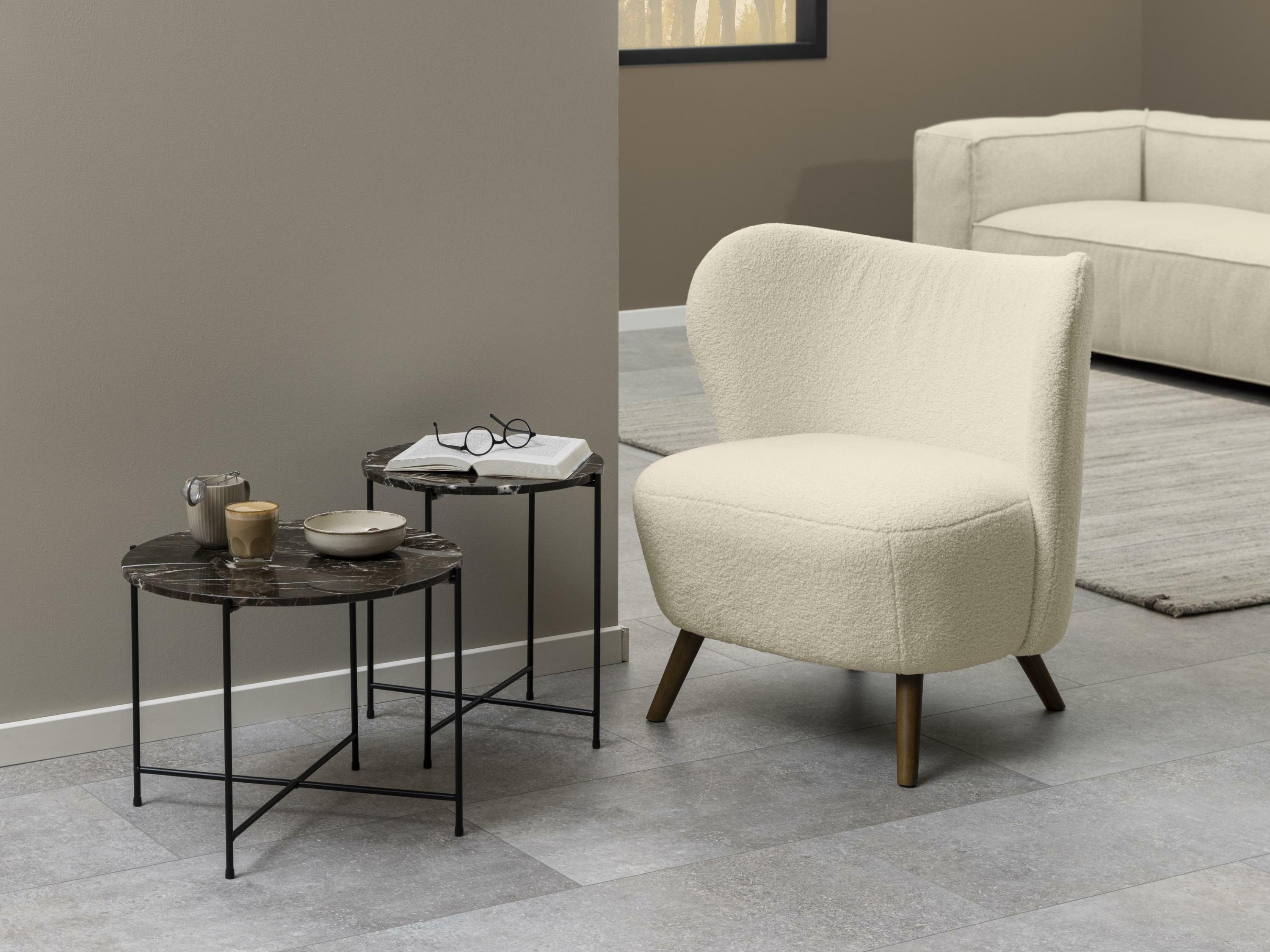Table d'appoint Norsica 608 (Marbre marron + Noir)