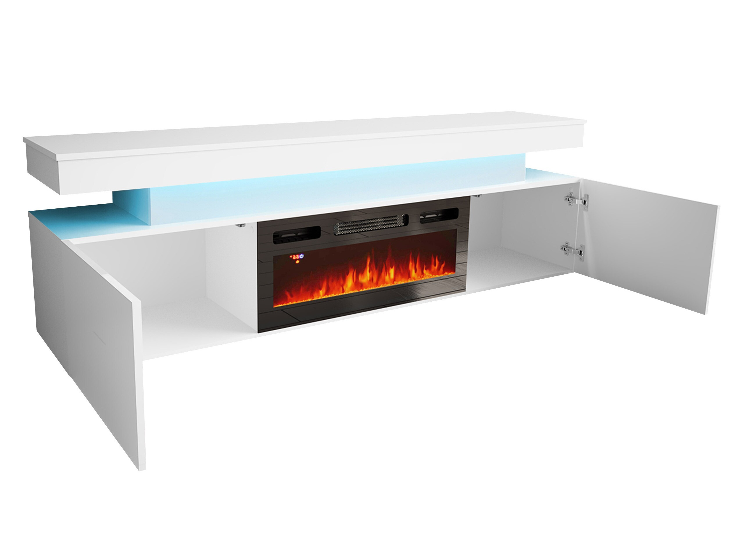 Meuble TV Monfero 104 (Noir + Noir brillant)